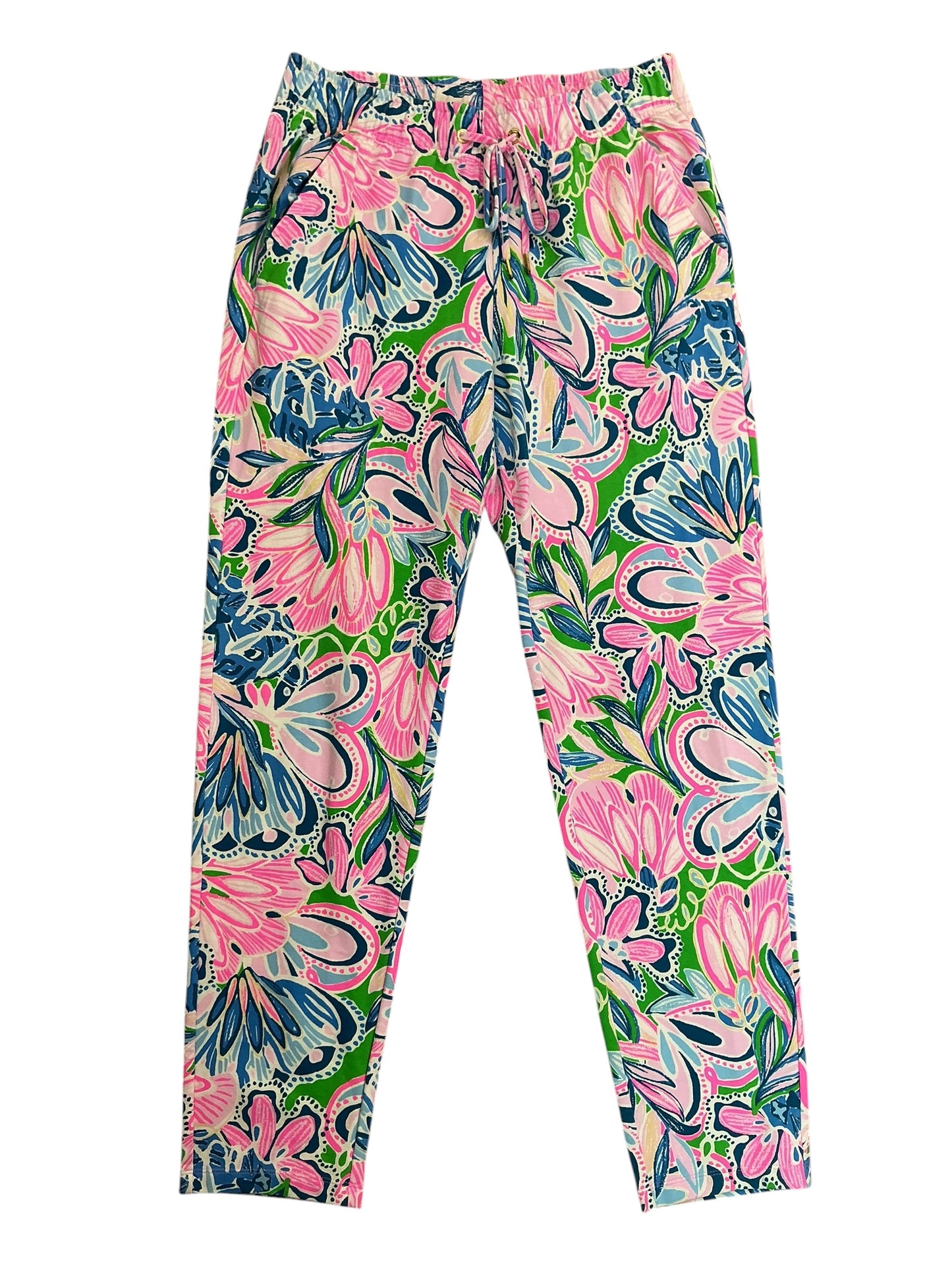 Lilly Pulitzer Emora Knit Pants Gecko Green Tiger Sunrise - Size S