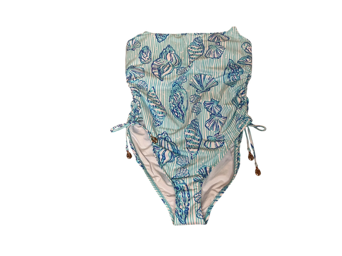 Lilly Pulitzer NWT Vinta One Piece Fresh Water Blue Cool As Shell - Size 16