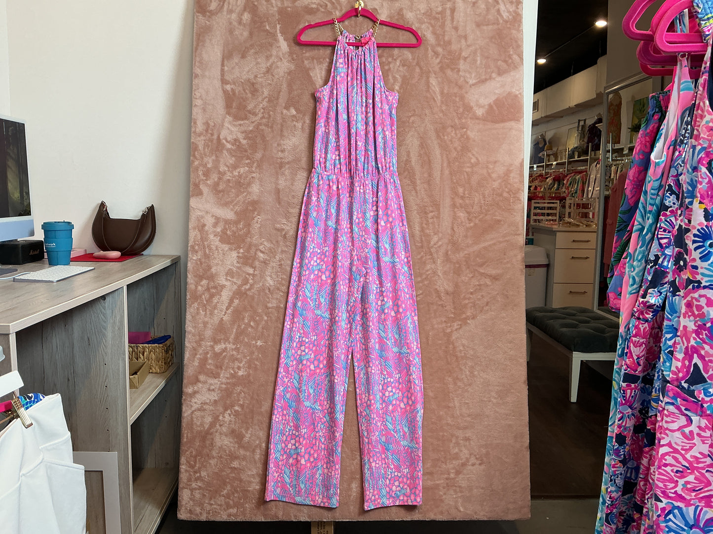 Lilly Pulitzer NWT Bowen Jumpsuit pink Sorbet High Altitude - Size S