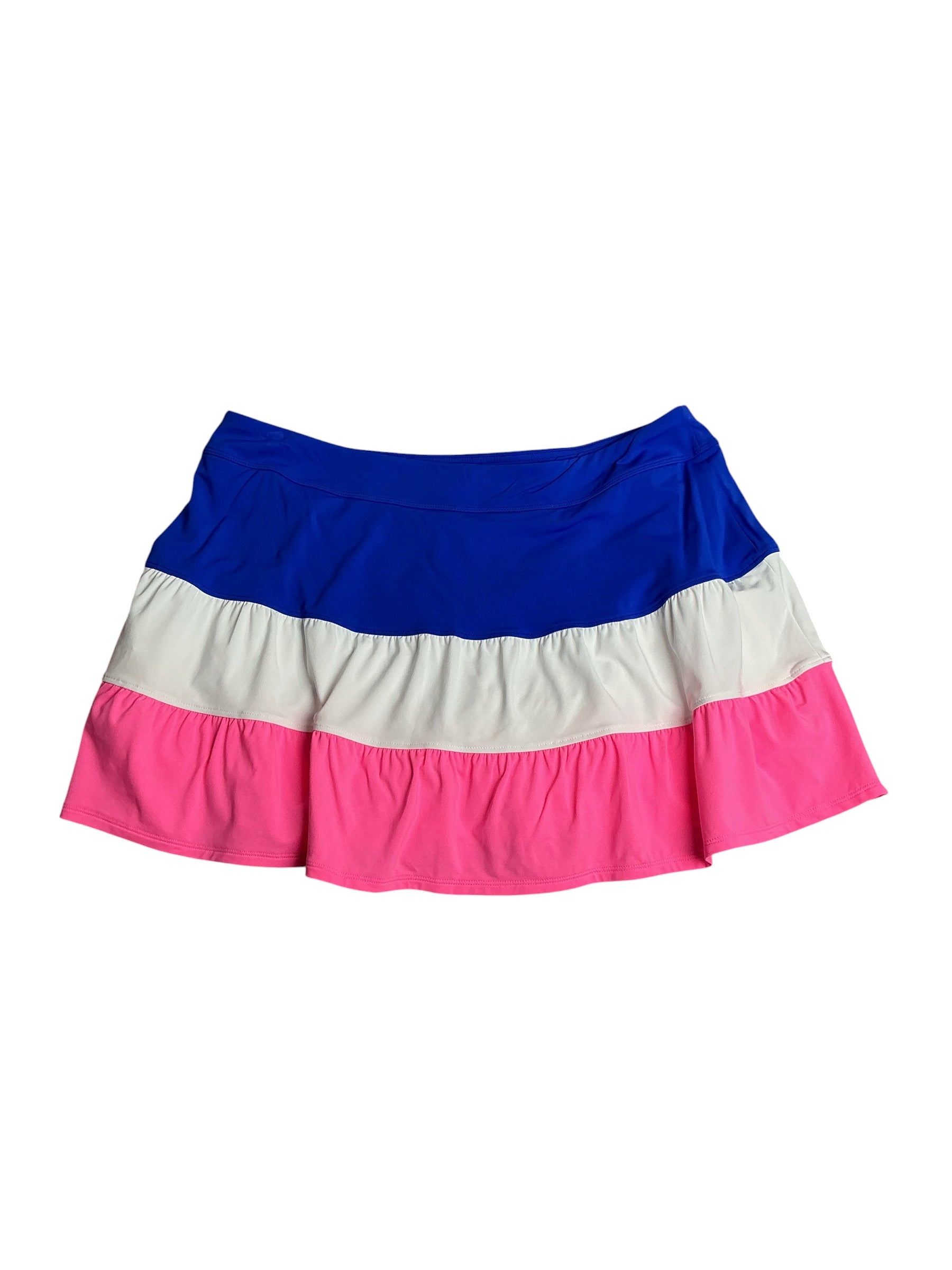 Lilly Pulitzer- Luxletic Peachy Skort Blue Grotto Colorblock Size XL