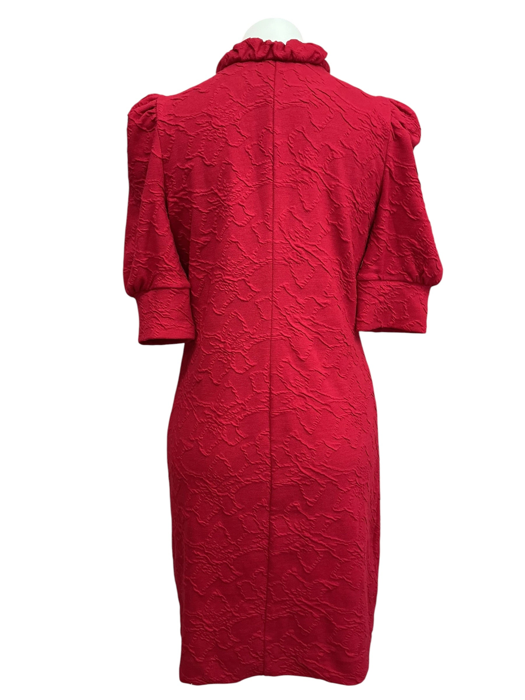 Lilly Pulitzer Elsey Popover Dress Malbec Red Knit Pucker Jacquard - Size M