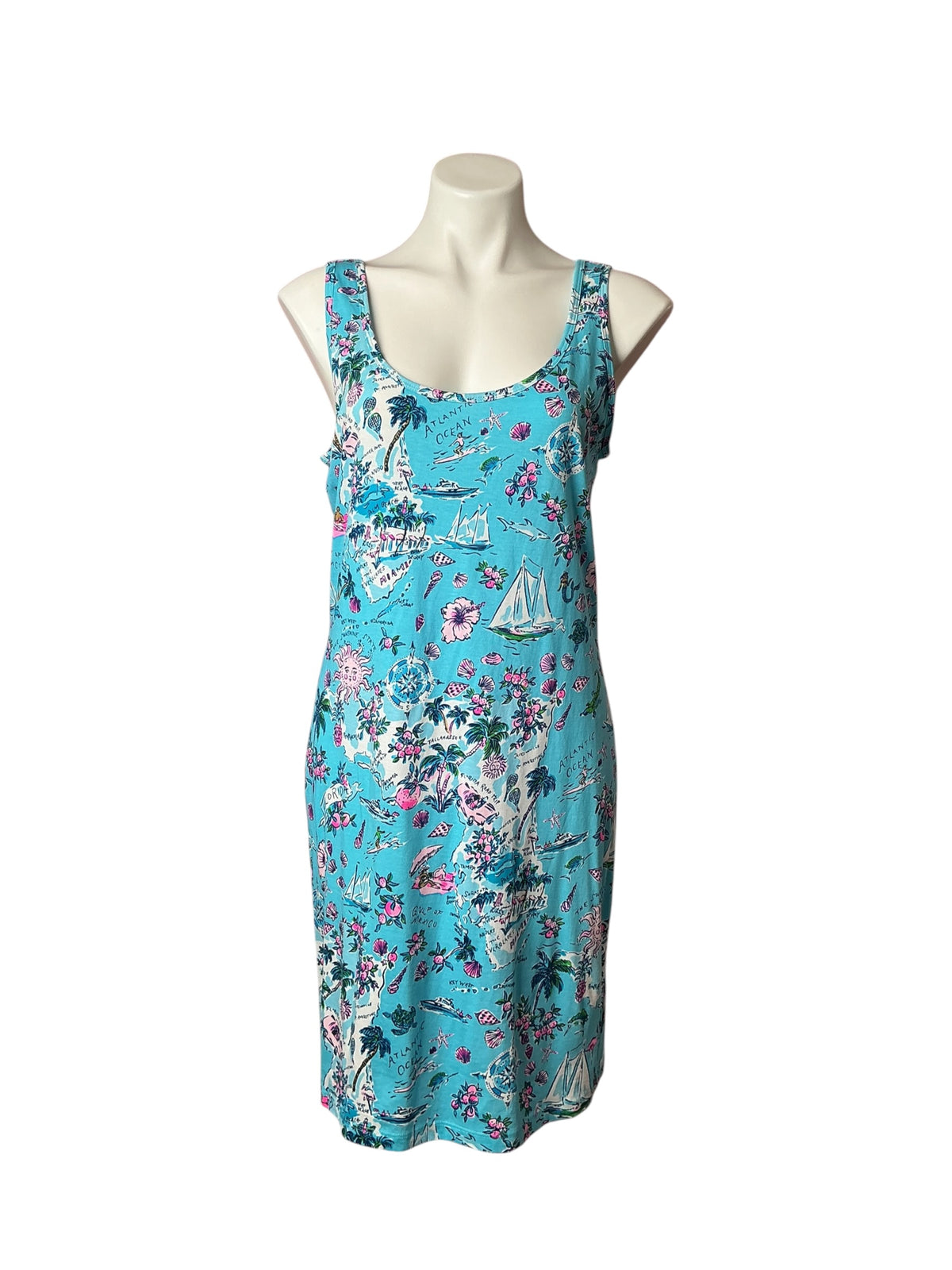 Lilly Pulitzer Tank Dress Lilly’s Roadtrip Amalfi Blue - Size M