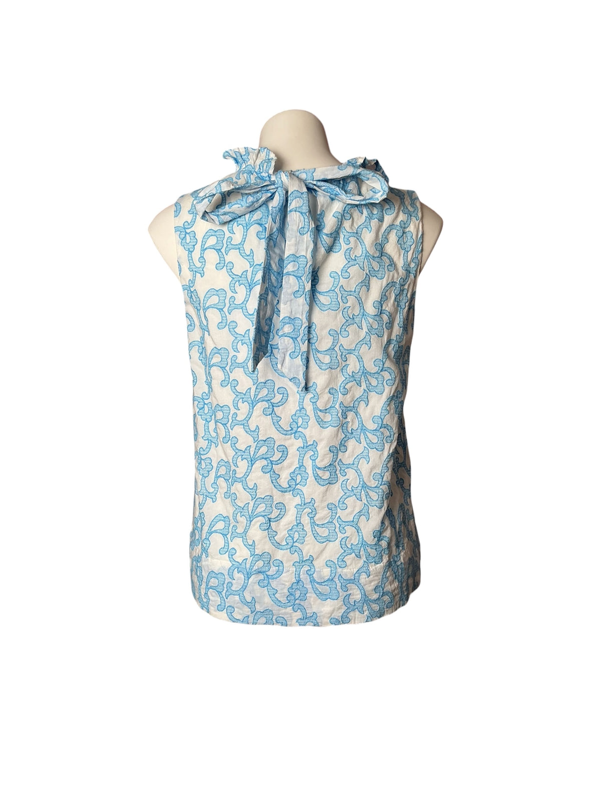 Lilly Pulitzer NWT Dahliana Embroidered Top Lunar Blue Flamingle - Size S