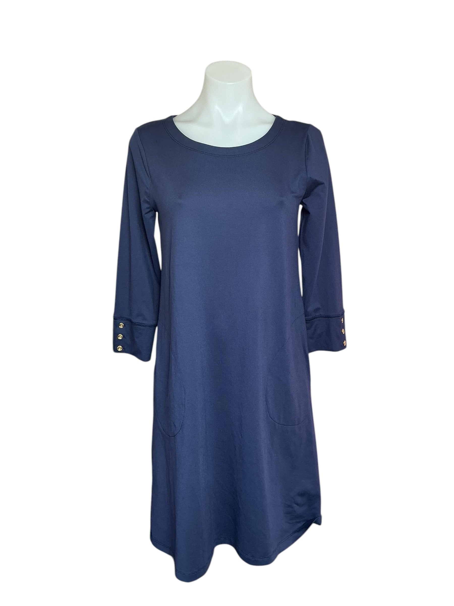 Lilly Pulitzer NWT Solia Downtime Jersey UPF 50+ Dress - True Navy - Size S