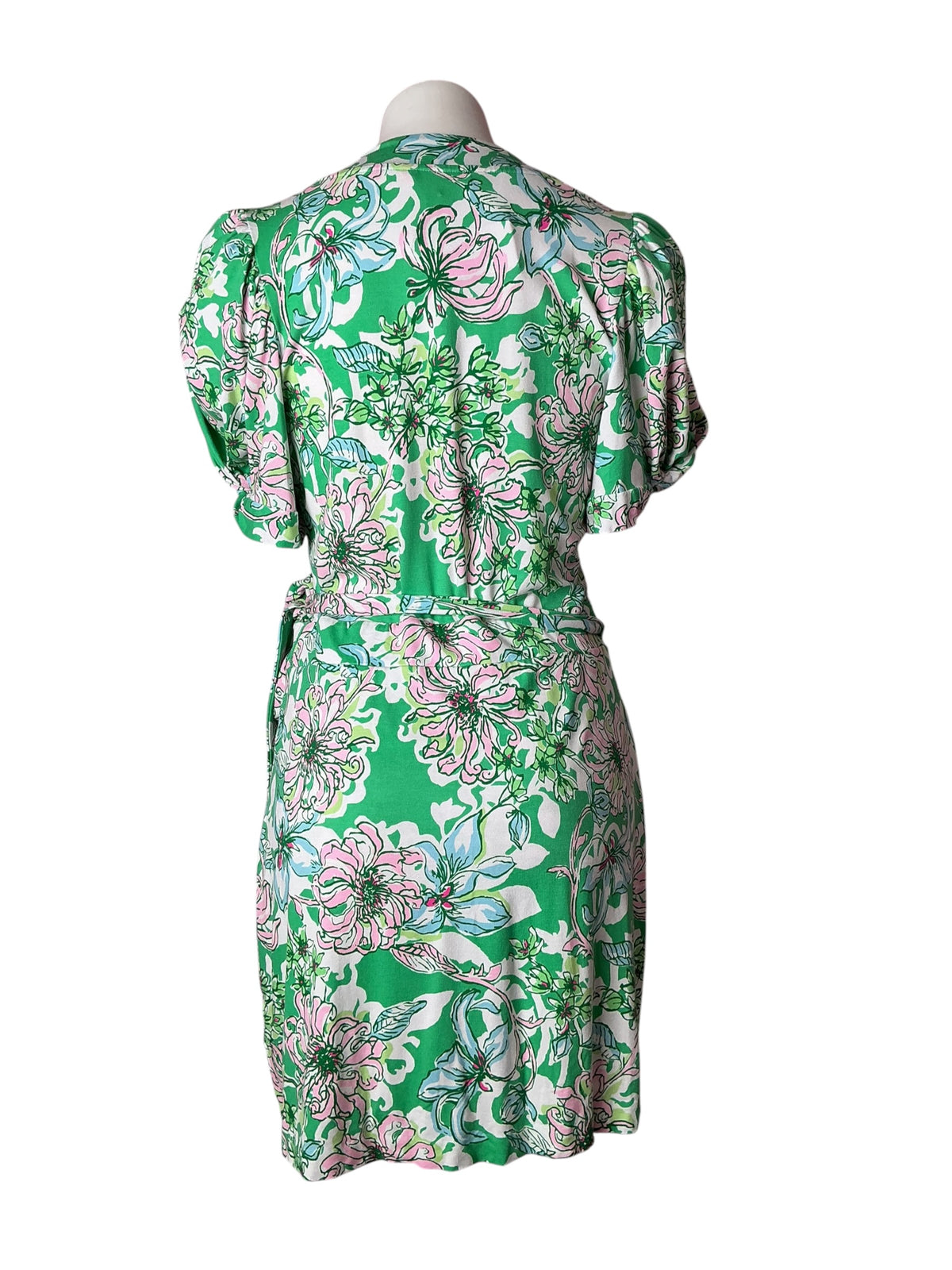 Lilly Pulitzer Sailynn Short-Sleeve Romper Spearmint Blossom Views - Size M