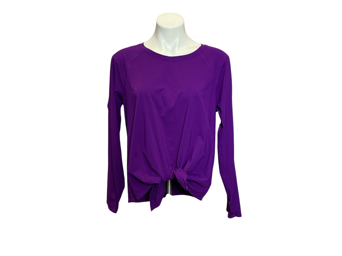 Lilly Pulitzer Luxletic Blythe Tie-Front Pullover Dynamic Purple - Size XL