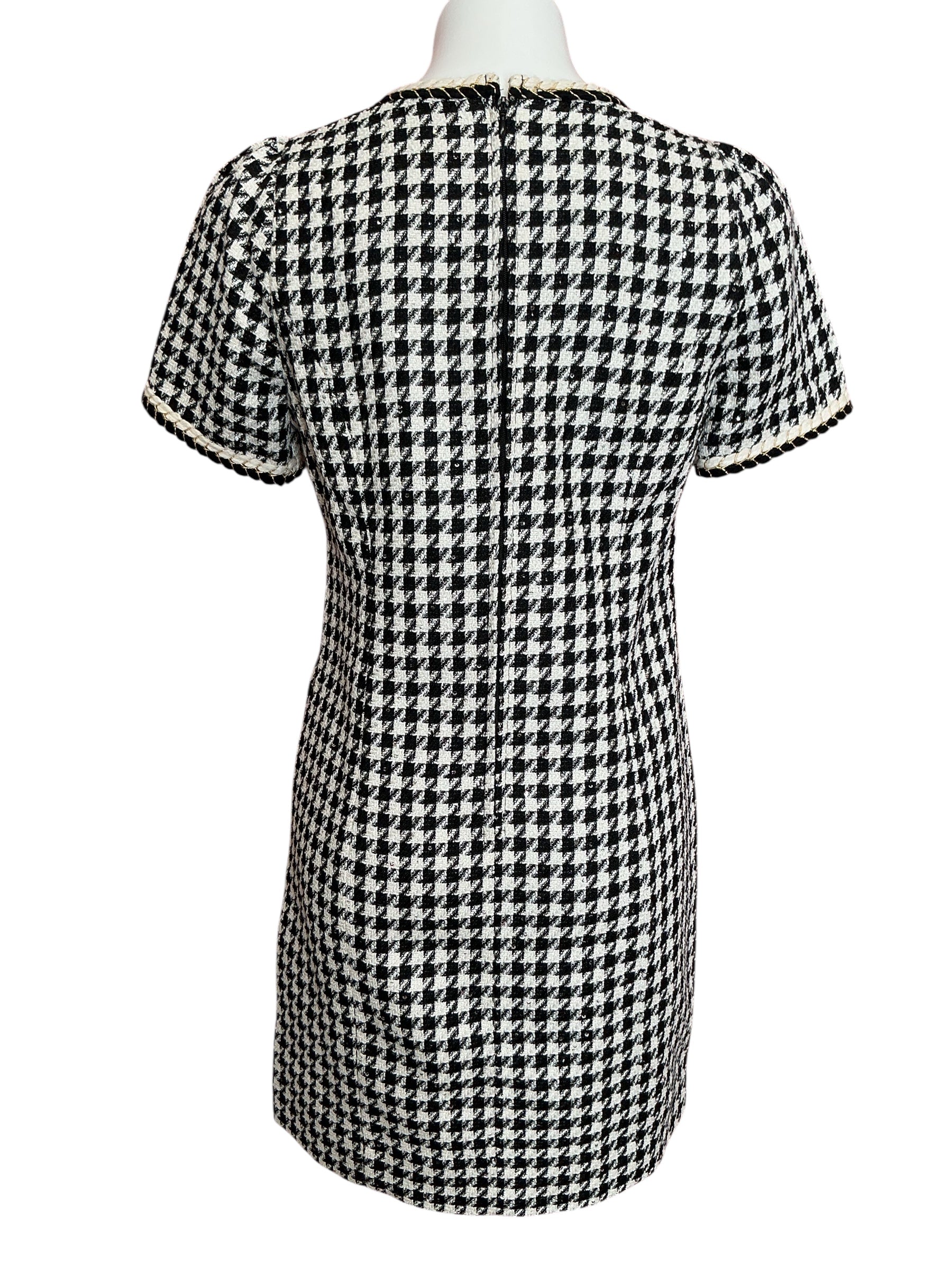 Lilly Pulitzer Doriane Boucle Shift Dress Noir Houndstooth Sequin Boucle - Size 4