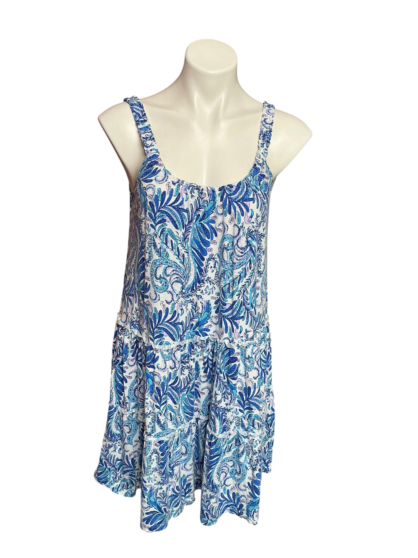 Lilly Pulitzer Loro Swing Dress Baha Blue Bird Is The Word - Size S