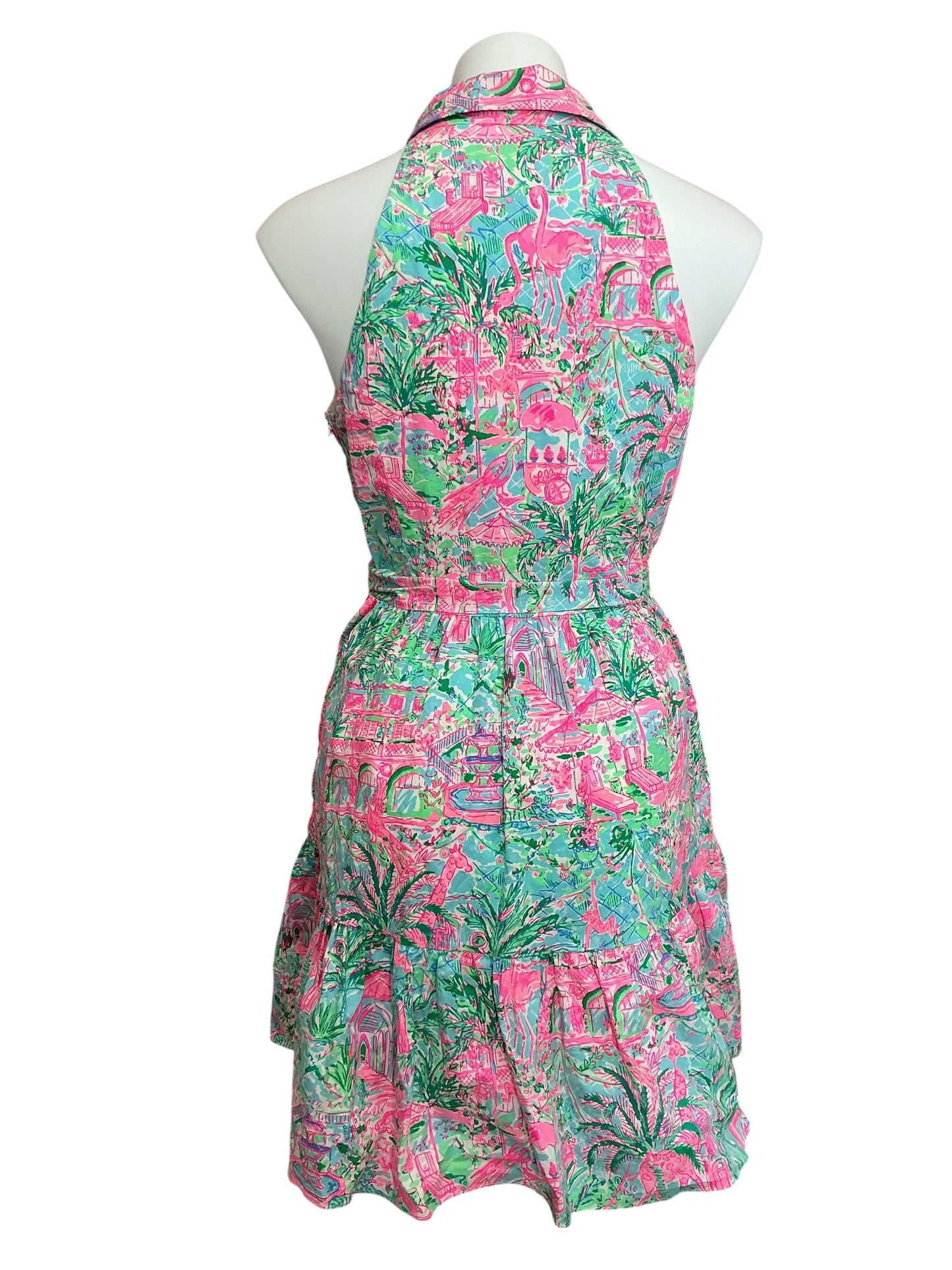 Lilly Pulitzer Trisha Stretch Shirtdress Bali Blue Spotted On Worth - Size 6