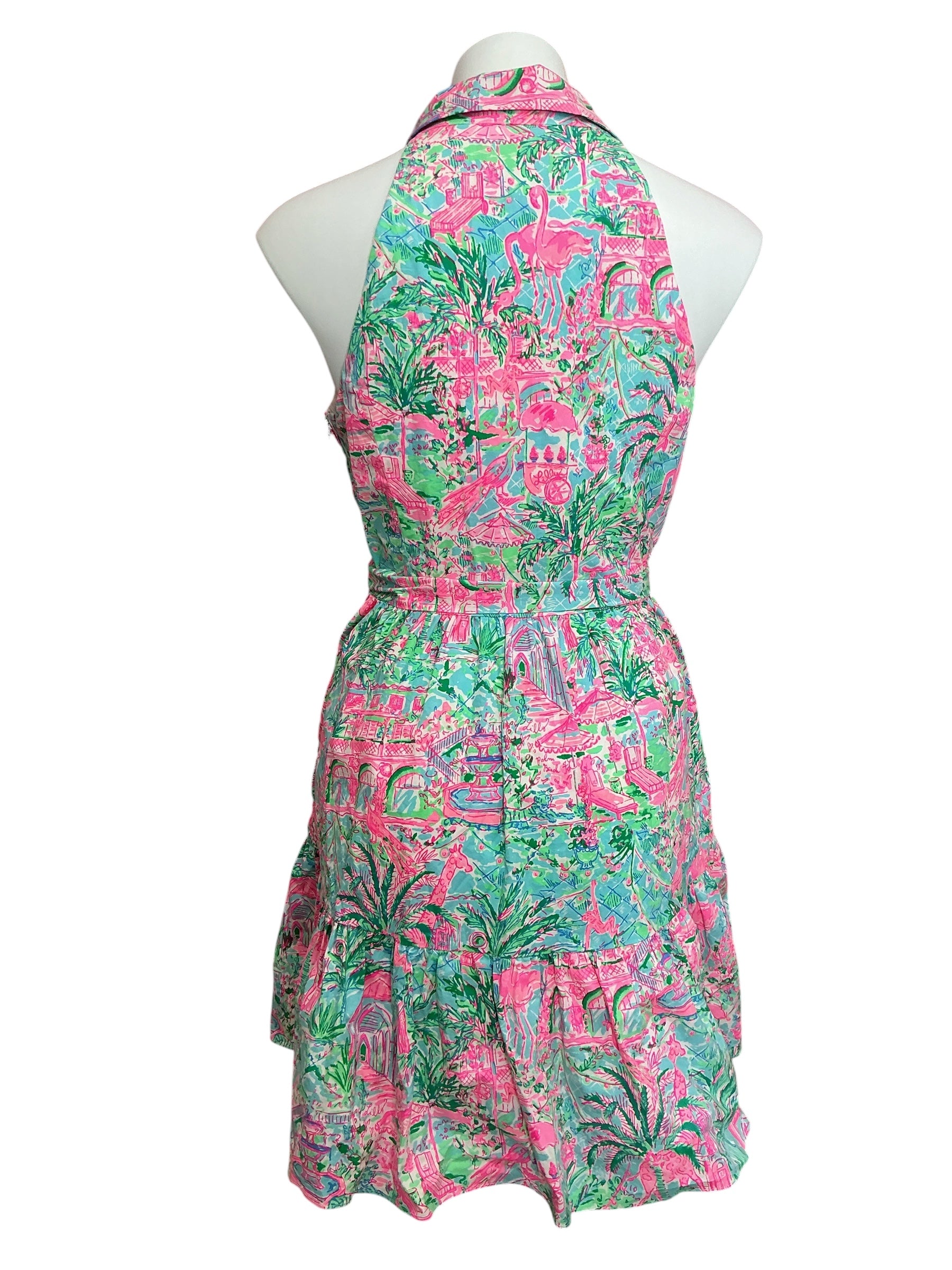 Lilly Pulitzer Trisha Stretch Shirtdress Bali Blue Spotted On Worth - Size 6