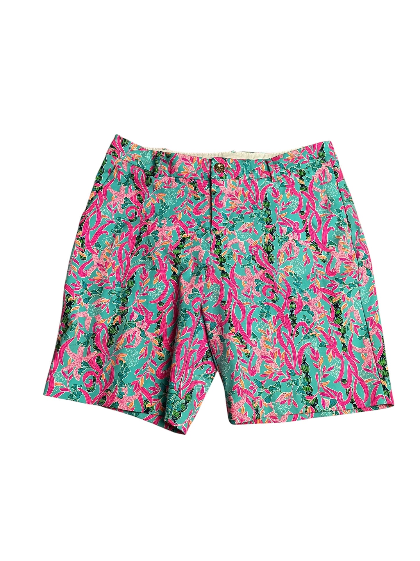 Lilly Pulitzer- 9” Natia Knit Shorts Multi Seaweed Samba Size 12