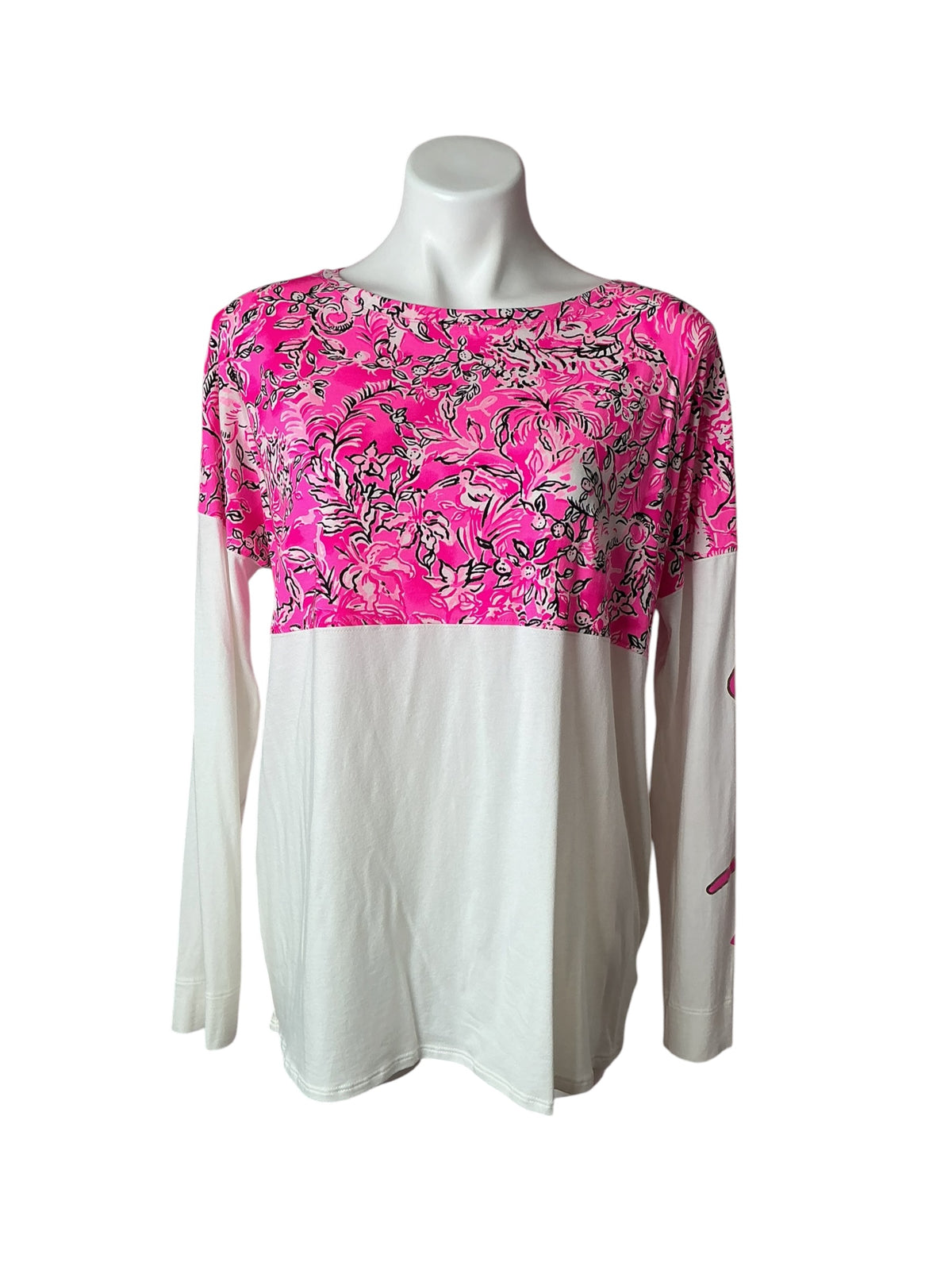 Lilly Pulitzer NWT Finn Top Plumeria Pink Purposefully Pink - Size L