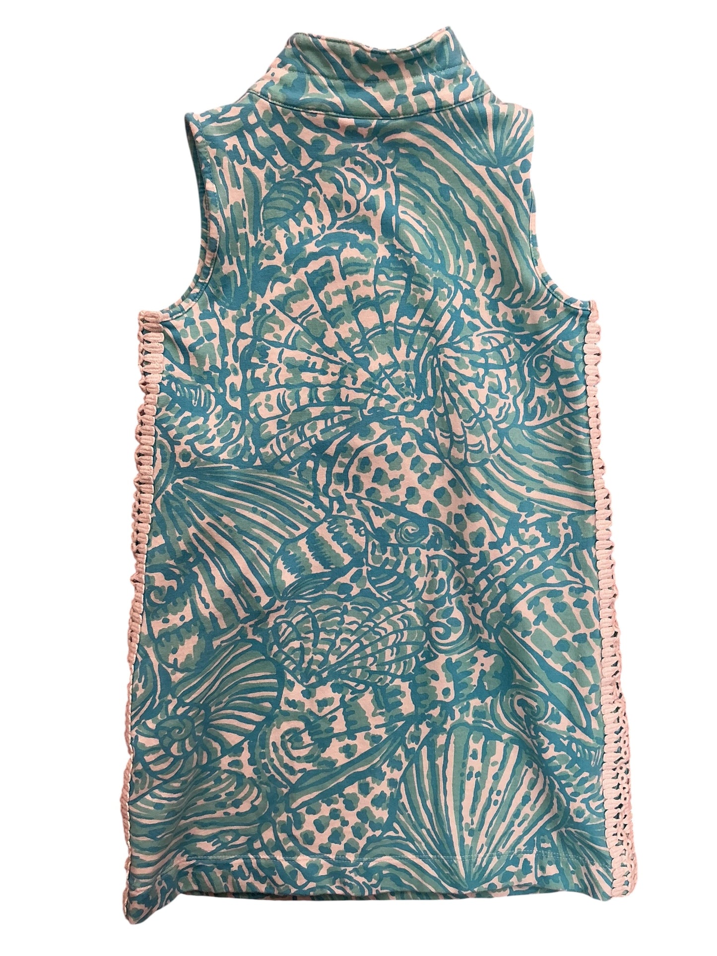 Lilly Pulitzer Kids Girls Mini Sleeveless Skipper Shift Dress Sea Cups - Size M 6-7