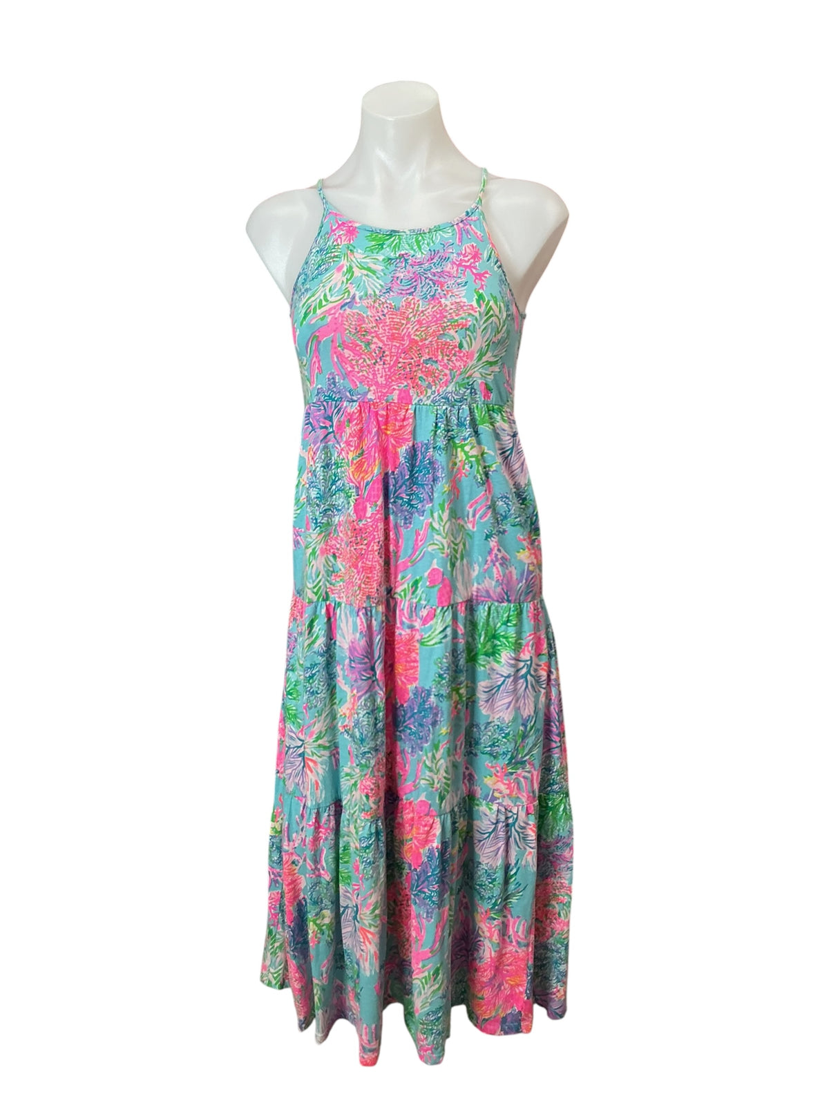 Lilly Pulitzer Kids Mini Loro Midi Dress Cay to my Heart - Size L 8-10