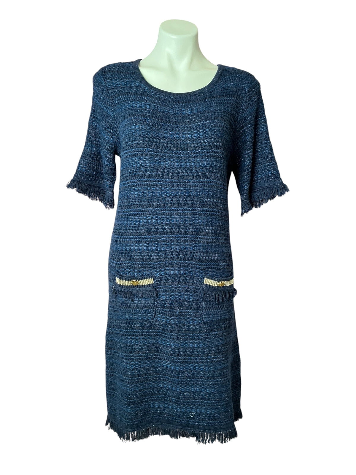 Lilly Pulitzer Beckington Sweater Dress True Navy Metallic - Size L