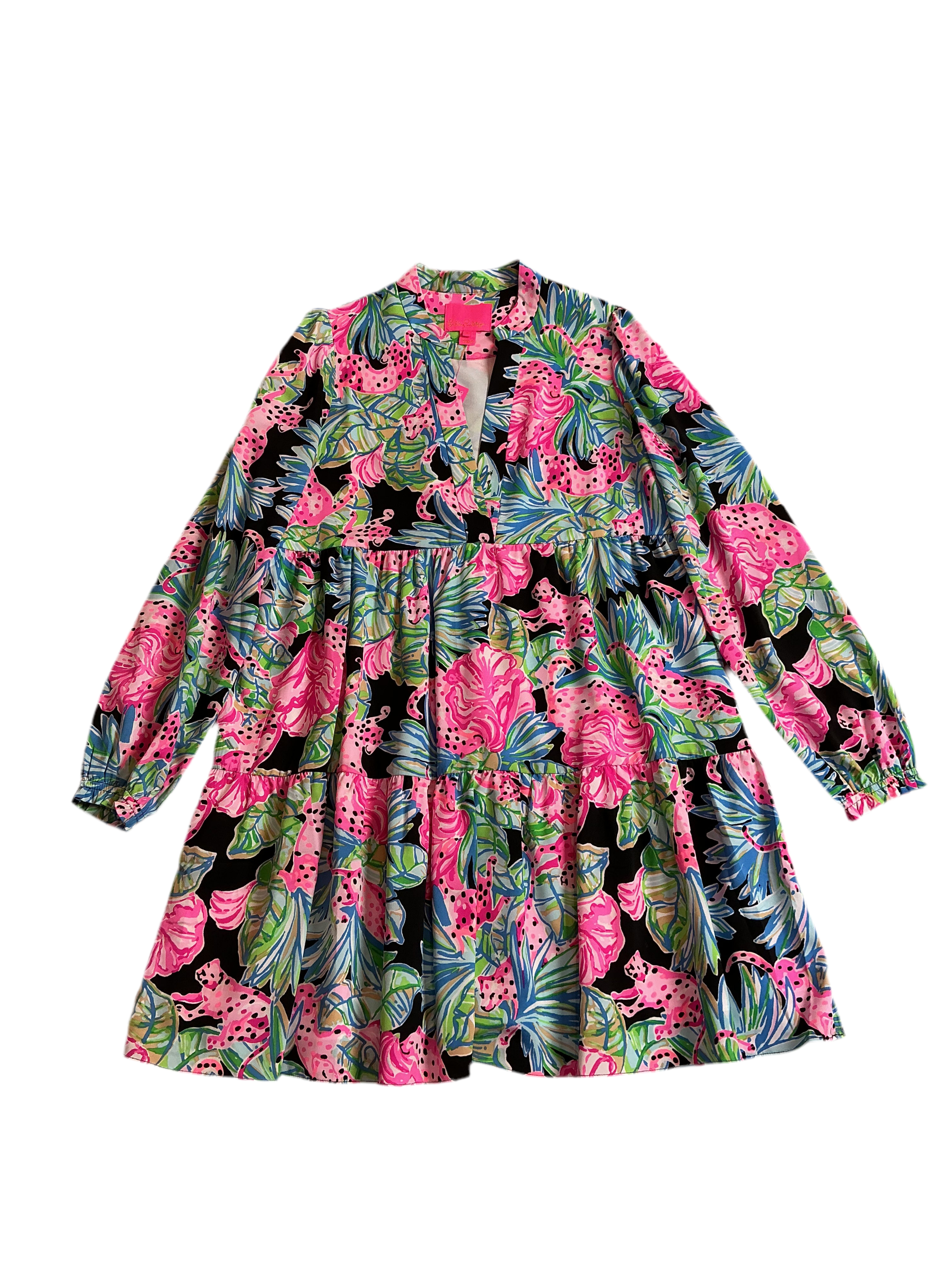 Lilly Pulitzer NWT Winona Stretch Dress Onyx Jaguar Jungle - Size S