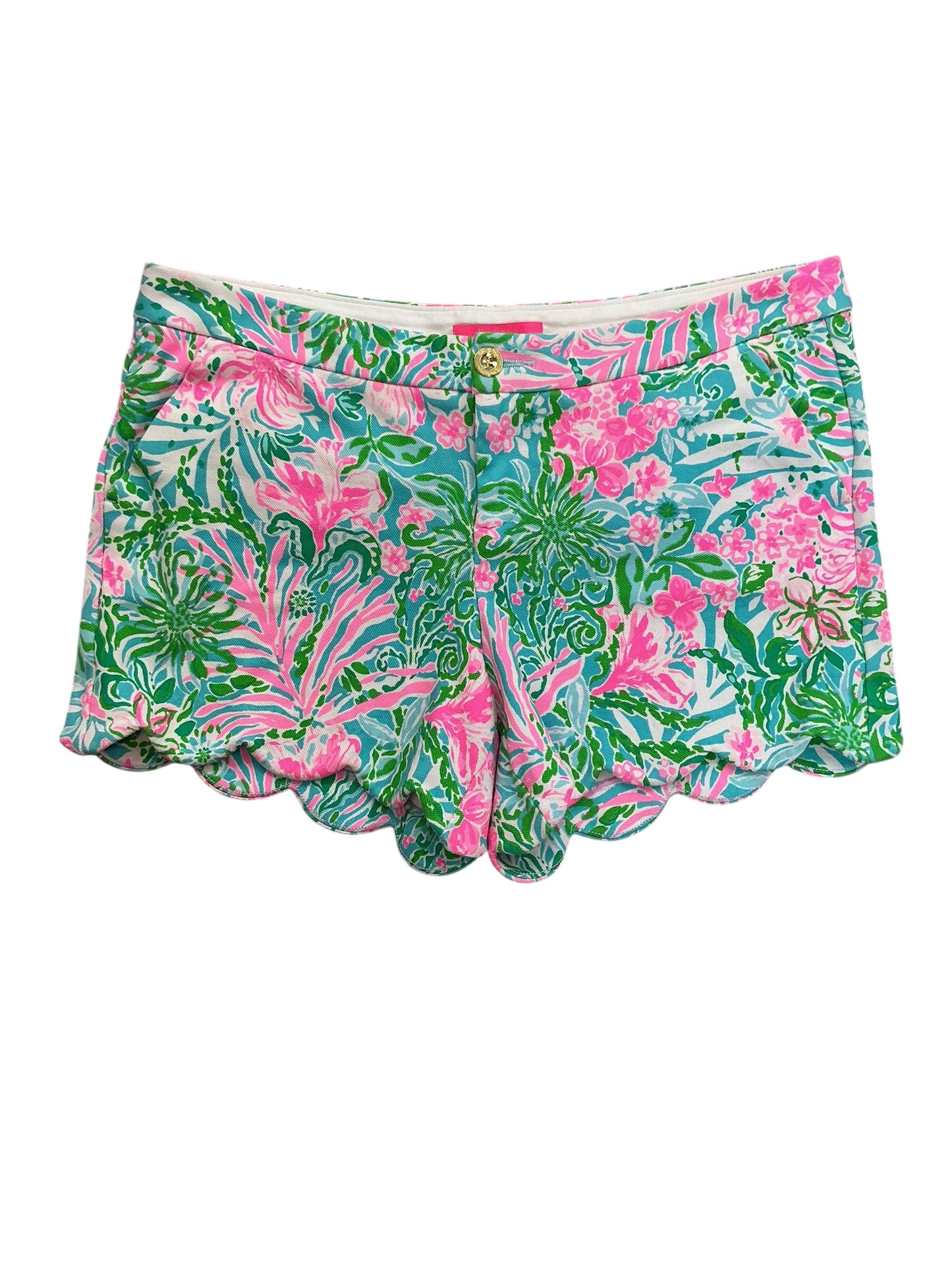 Lilly Pulitzer Buttercup Shorts Amalfi Blue Leaf It Wild - Size 14