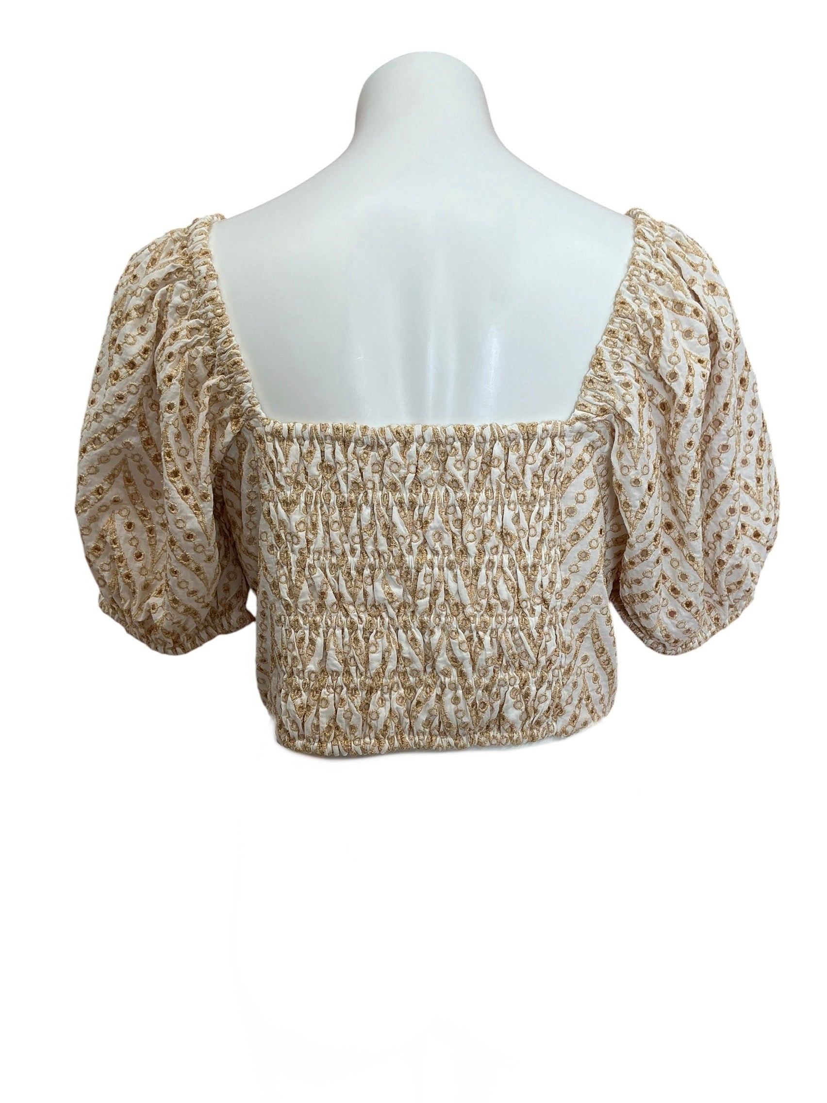 Lilly Pulitzer Yara Eyelet Top Sand Bar Mermaid Tail Metallic - Size 12