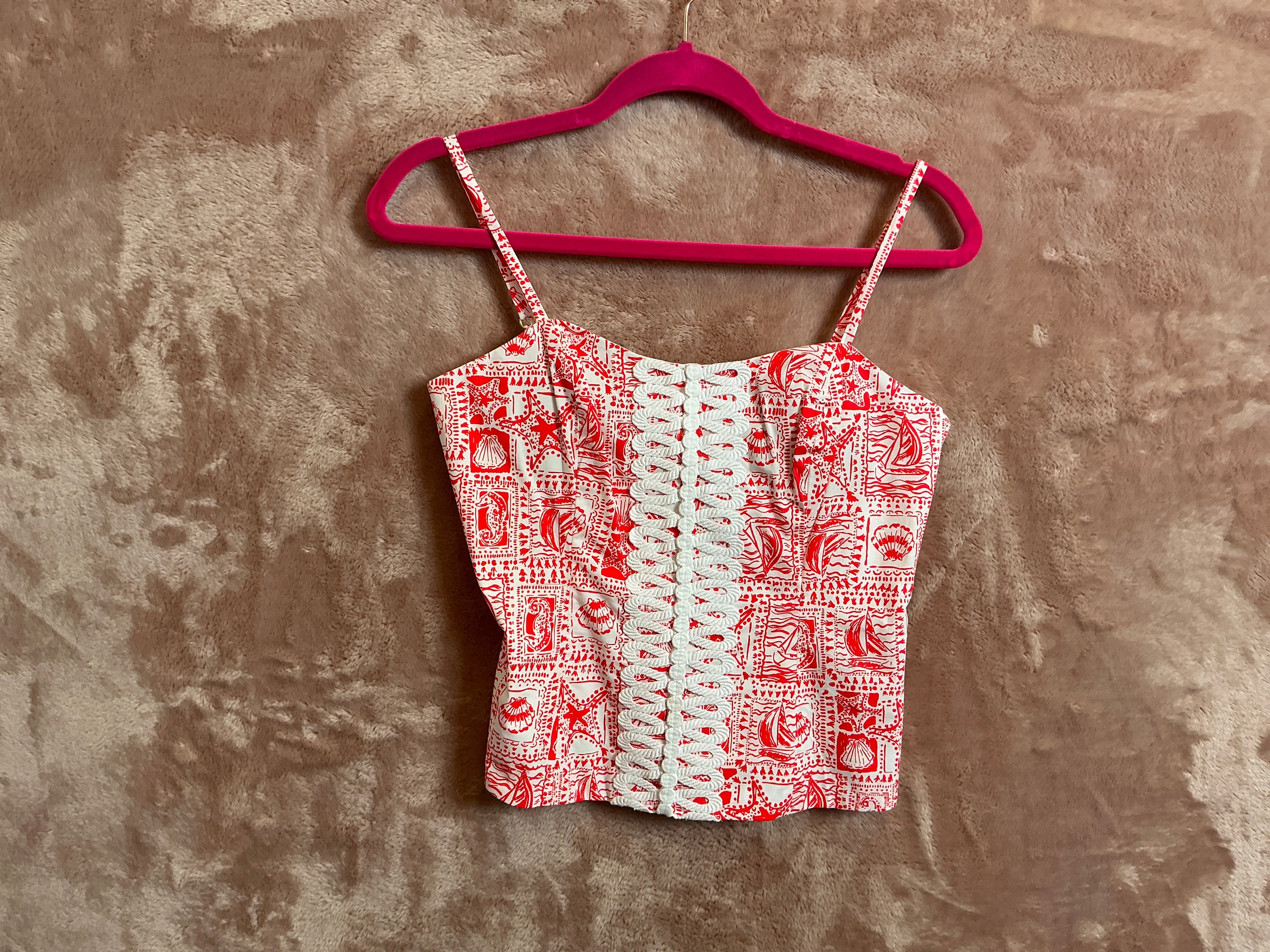 Lilly Pulitzer Top NWT - Shelli Stretch Top - Mizner Red - Seaside Harbour - Size 0