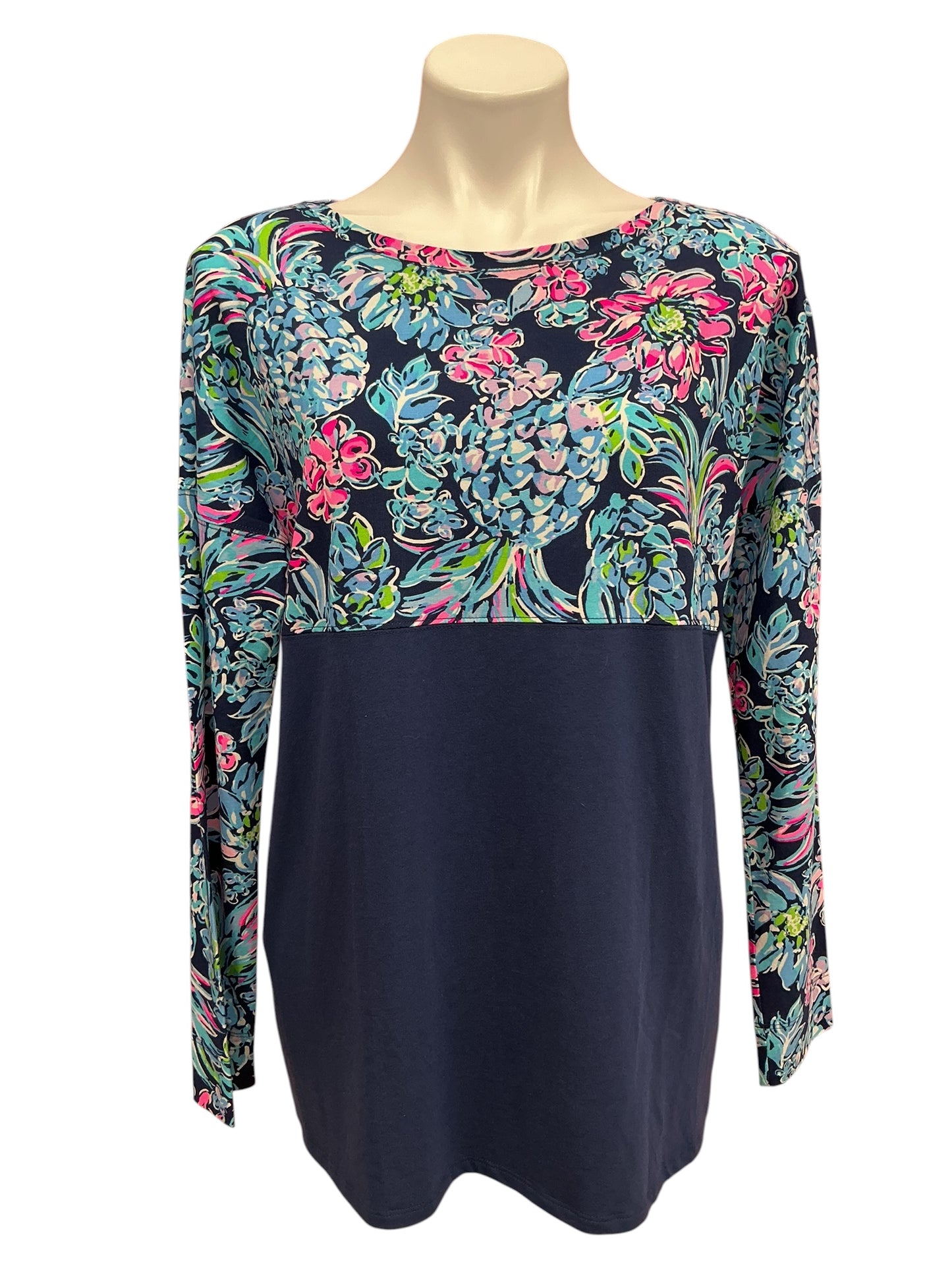 Lilly Pulitzer NWT Finn Top High Tide Navy Pineapple Paradise - Size M