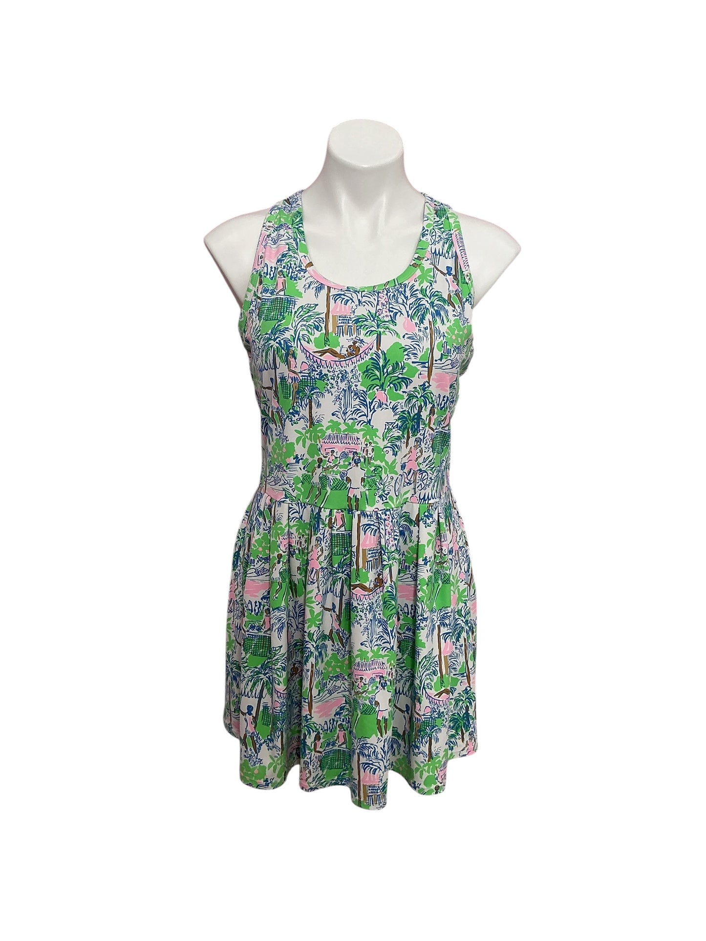 Lilly Pulitzer 2pc UPF 50+ Luxletic Punta Cana Active Dress Set Orb Green Serving It Up - Size M