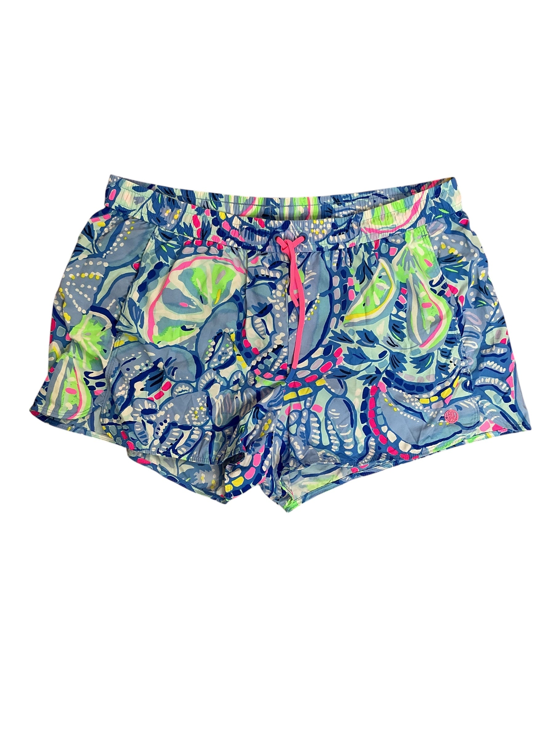Lilly Pulitzer Run Around Ocean Trail Shorts Jubilee Lemon Sorbet - Size L