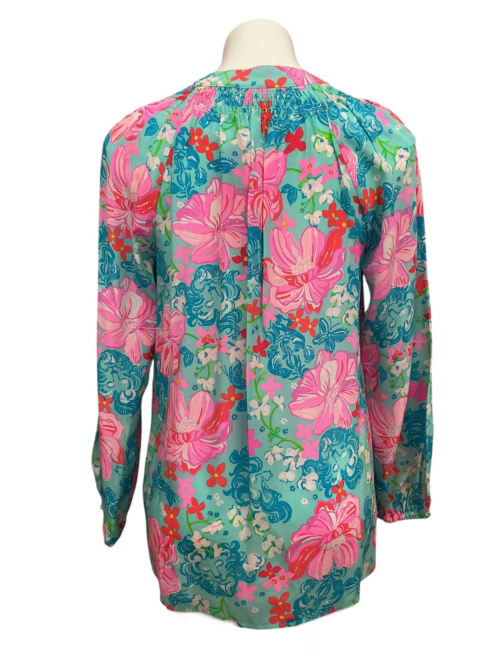 Lilly Pulitzer NWT Elsa Top Surf Blue Luscious Lions - Size S