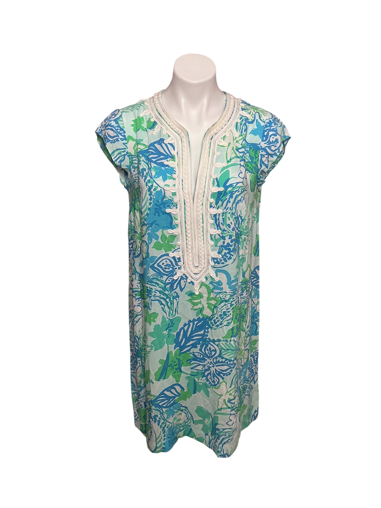 Lilly Pulitzer Women’s Madia Tunic Dress Boom Croc A Locca Whisper Blue - Size M