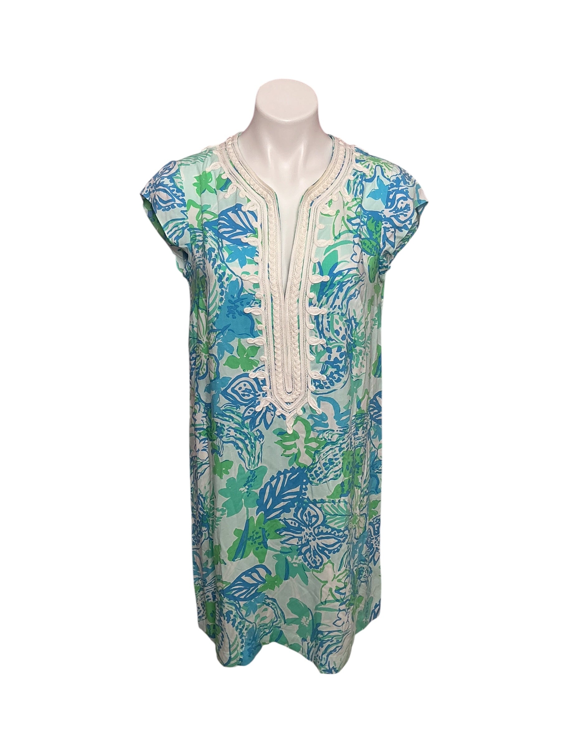 Lilly Pulitzer Women’s Madia Tunic Dress Boom Croc A Locca Whisper Blue - Size M