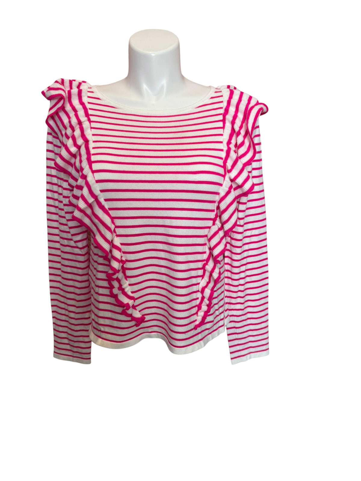 Lilly Pulitzer Ruth Sweater Pink Tango Beach Stripe - Size L