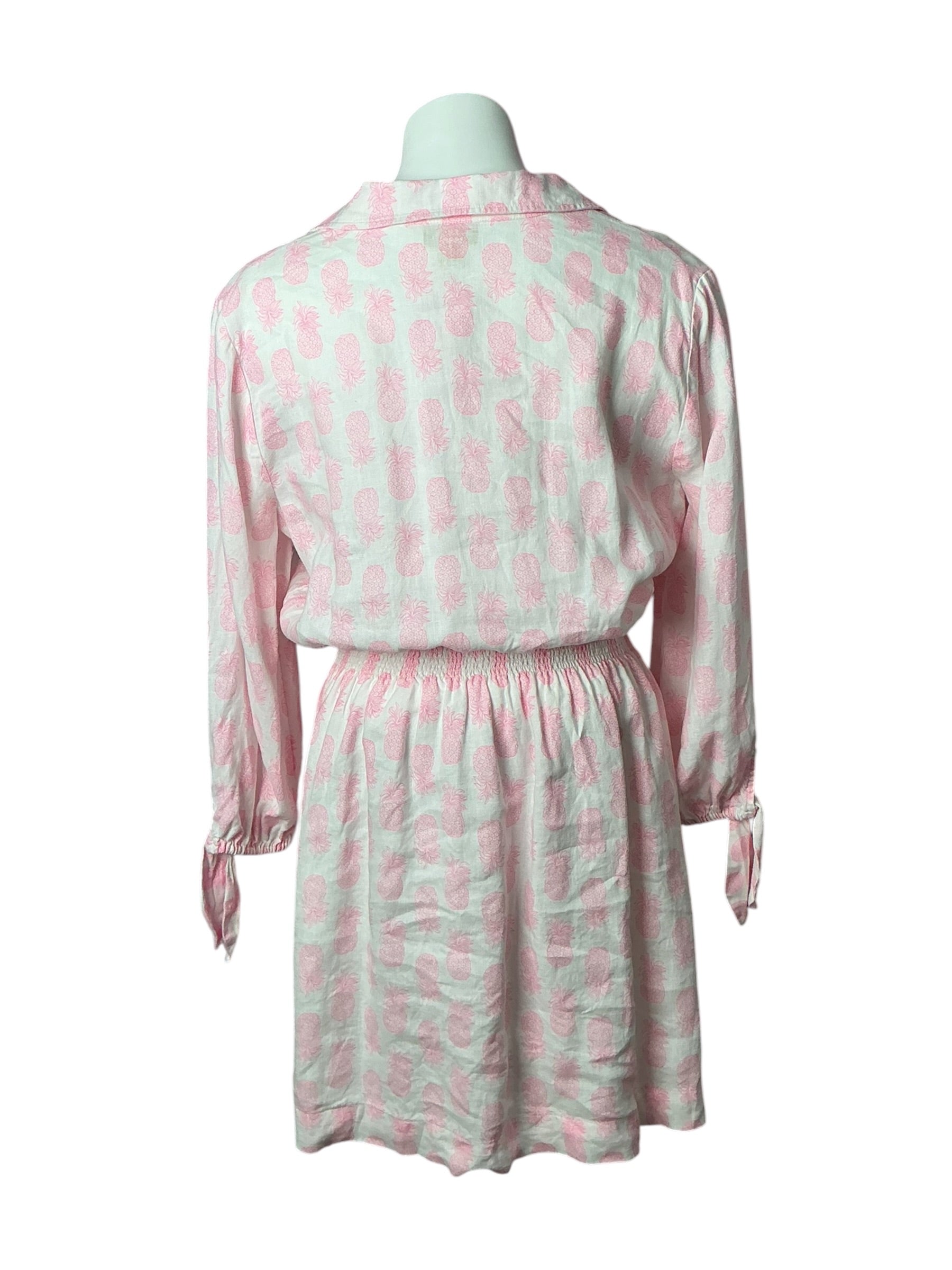 Lilly Pulitzer Abralynn Linen Shirtdress Rousseau Pink Slice Of Sunshine - Size 12