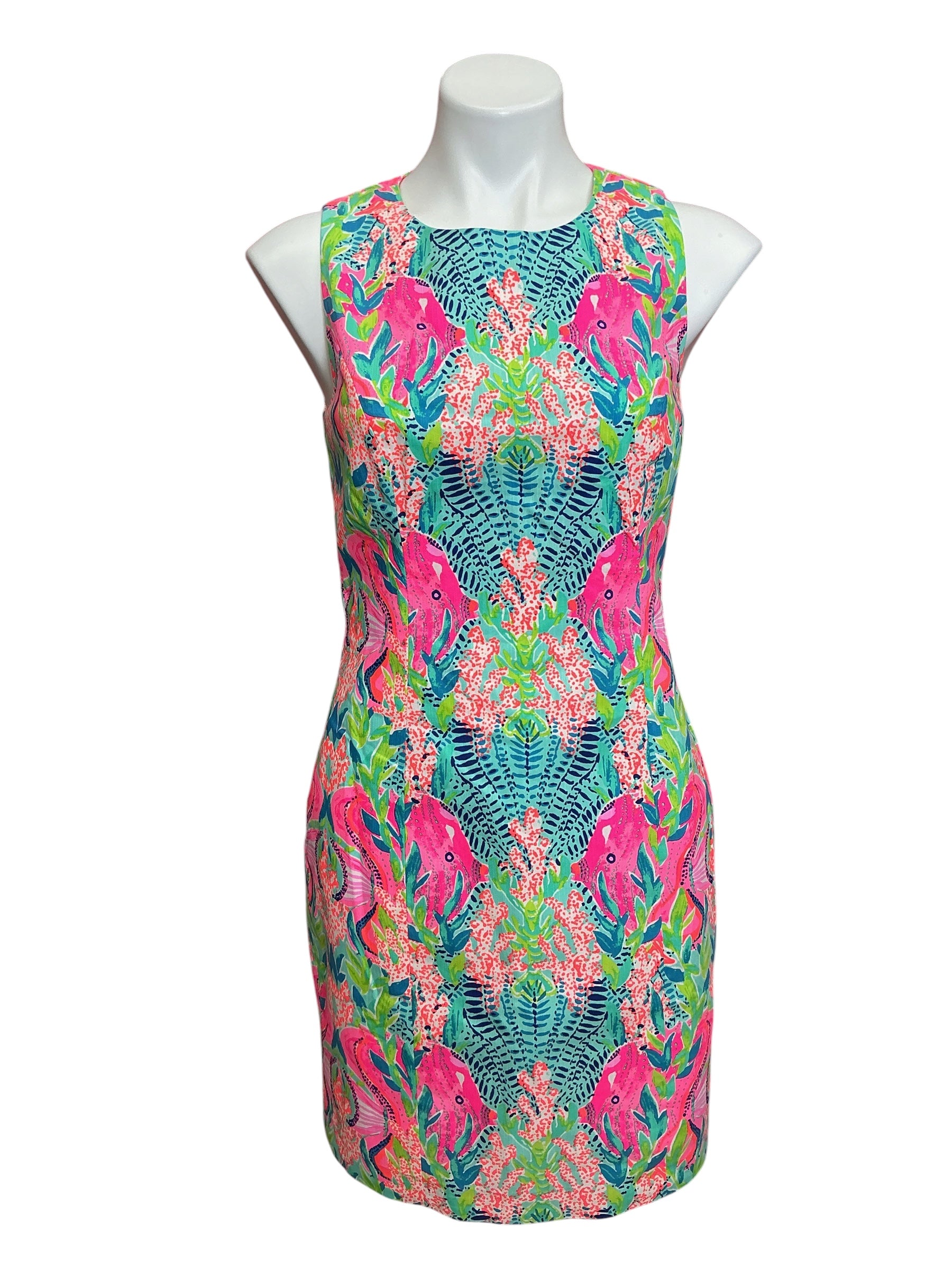 Lilly Pulitzer Mila Shift Dress Multi Reeflections Engineered - Size 4