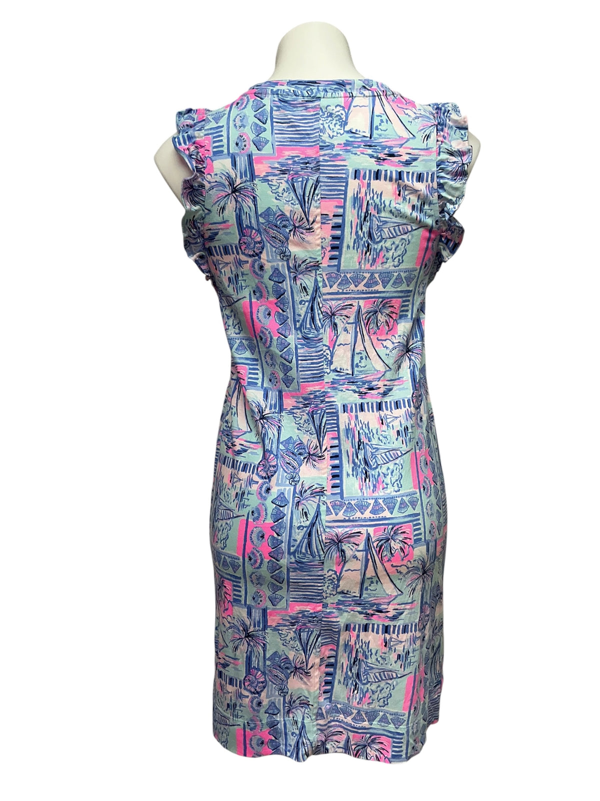 Lilly Pulitzer Laina T-Shirt Dress Whisper Blue Yeah Buoy - Size XS