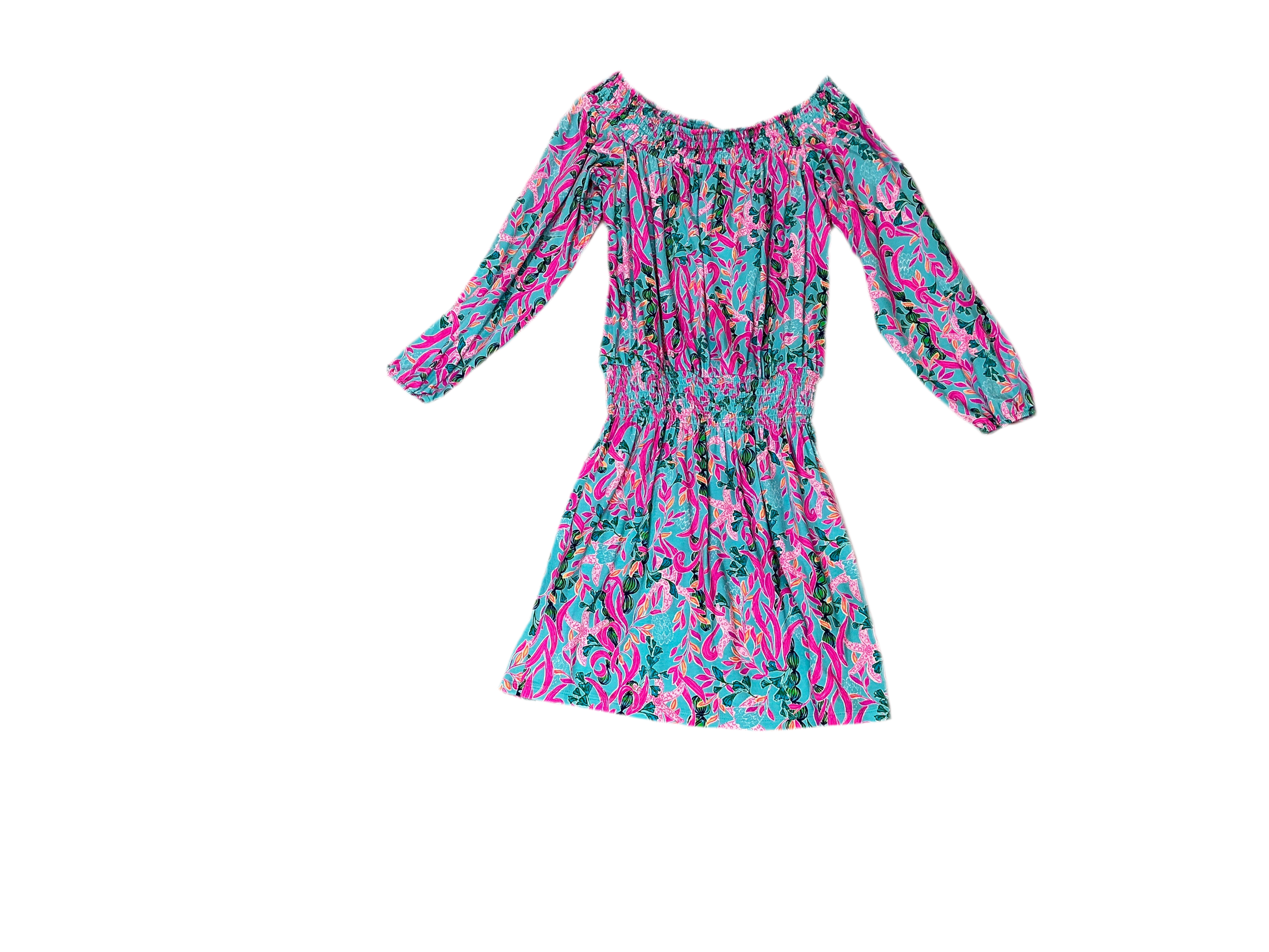 Lilly Pulitzer Cyla Off the Shoulder Romper - Multi Seaweed Samba - Size xxs