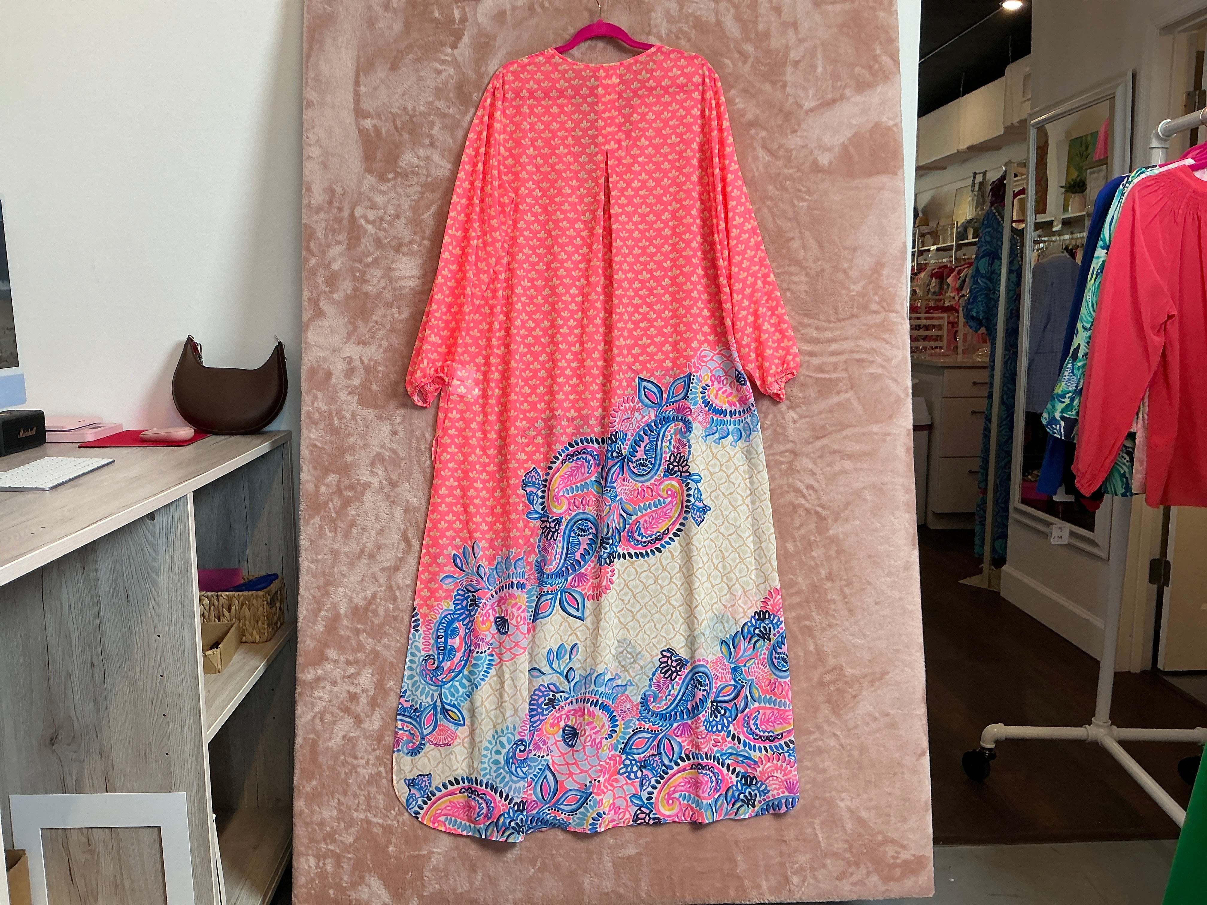 Lilly Pulitzer NWT Frey Coverup Coral Spritz Beach Bungalow Engineered Coverup - Size M