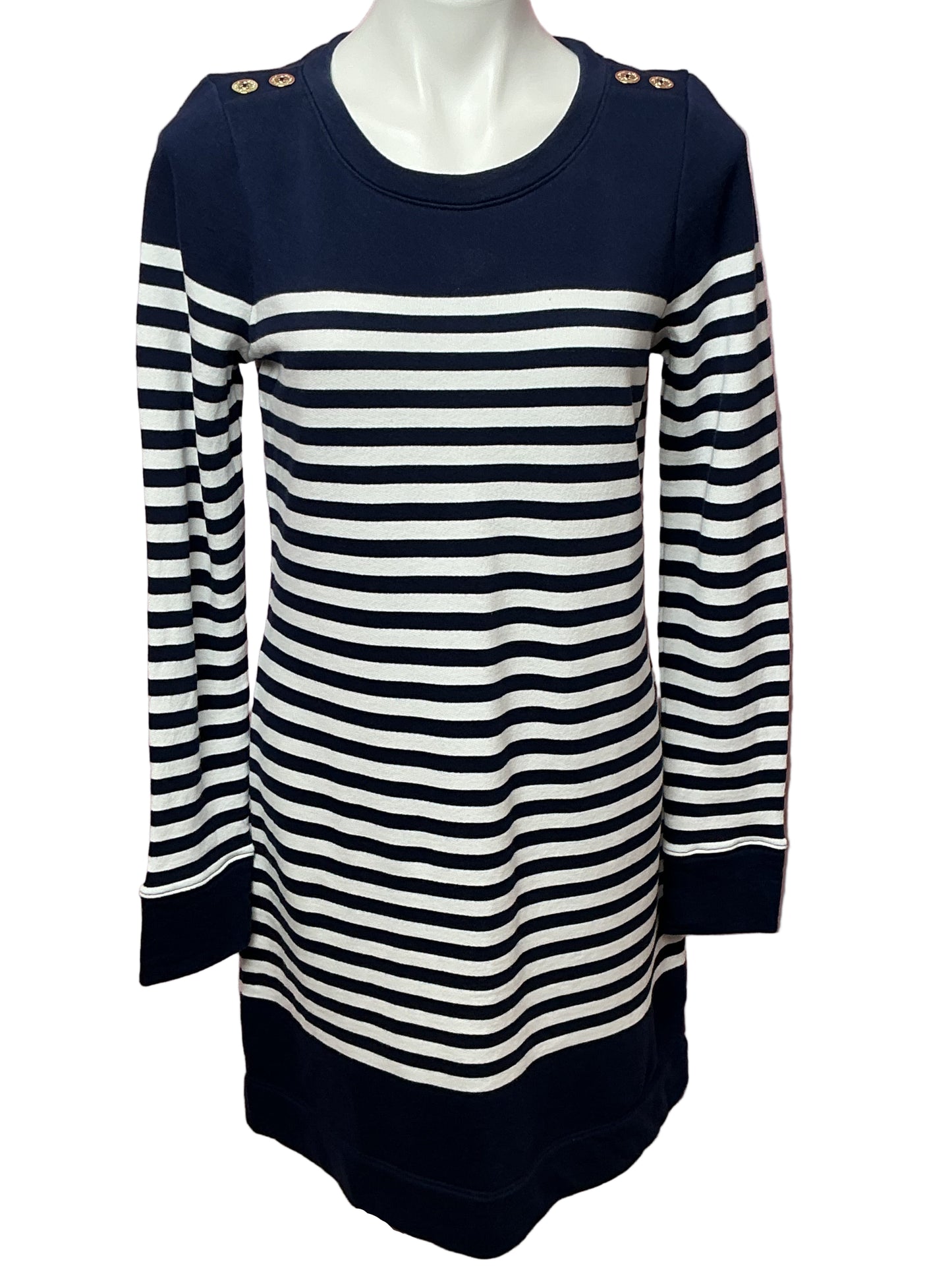 Lilly Pulitzer Kenley Long Sleeve Dress - True Navy Riviera Stripe - Size M