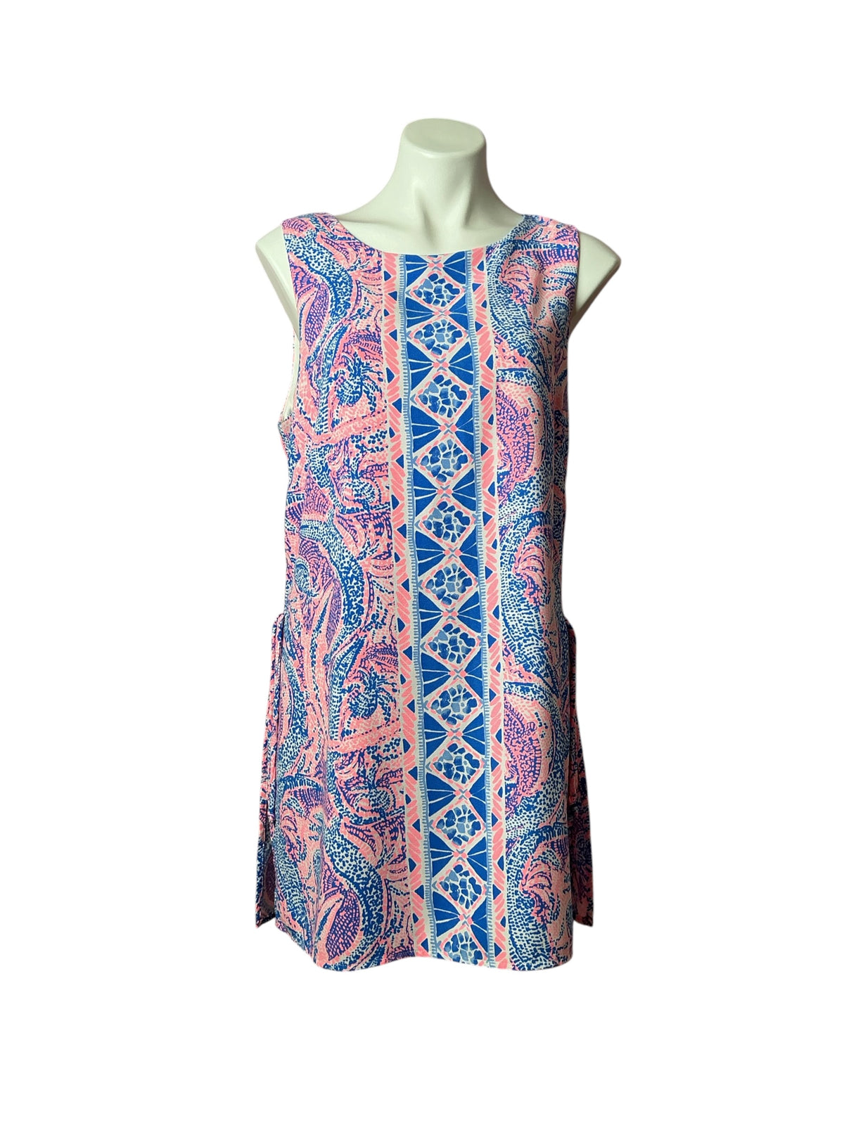 Lilly Pulitzer Donna Romper Coastal Blue Maybe Gator - Size 14