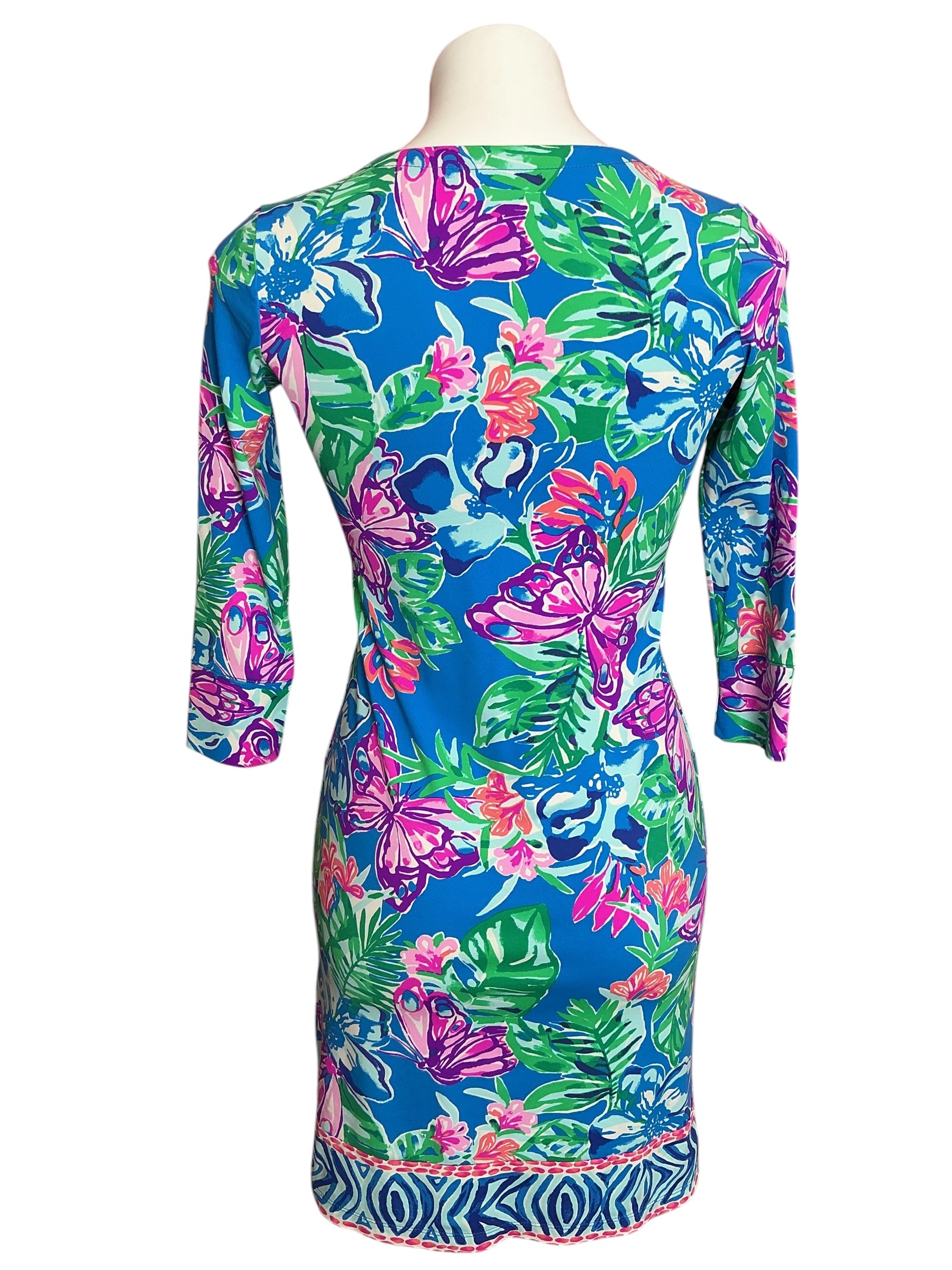 Lilly Pulitzer UPF 50+ Nadine ChillyLilly Dress Pundy Blue Isle Be Back - Size XXS