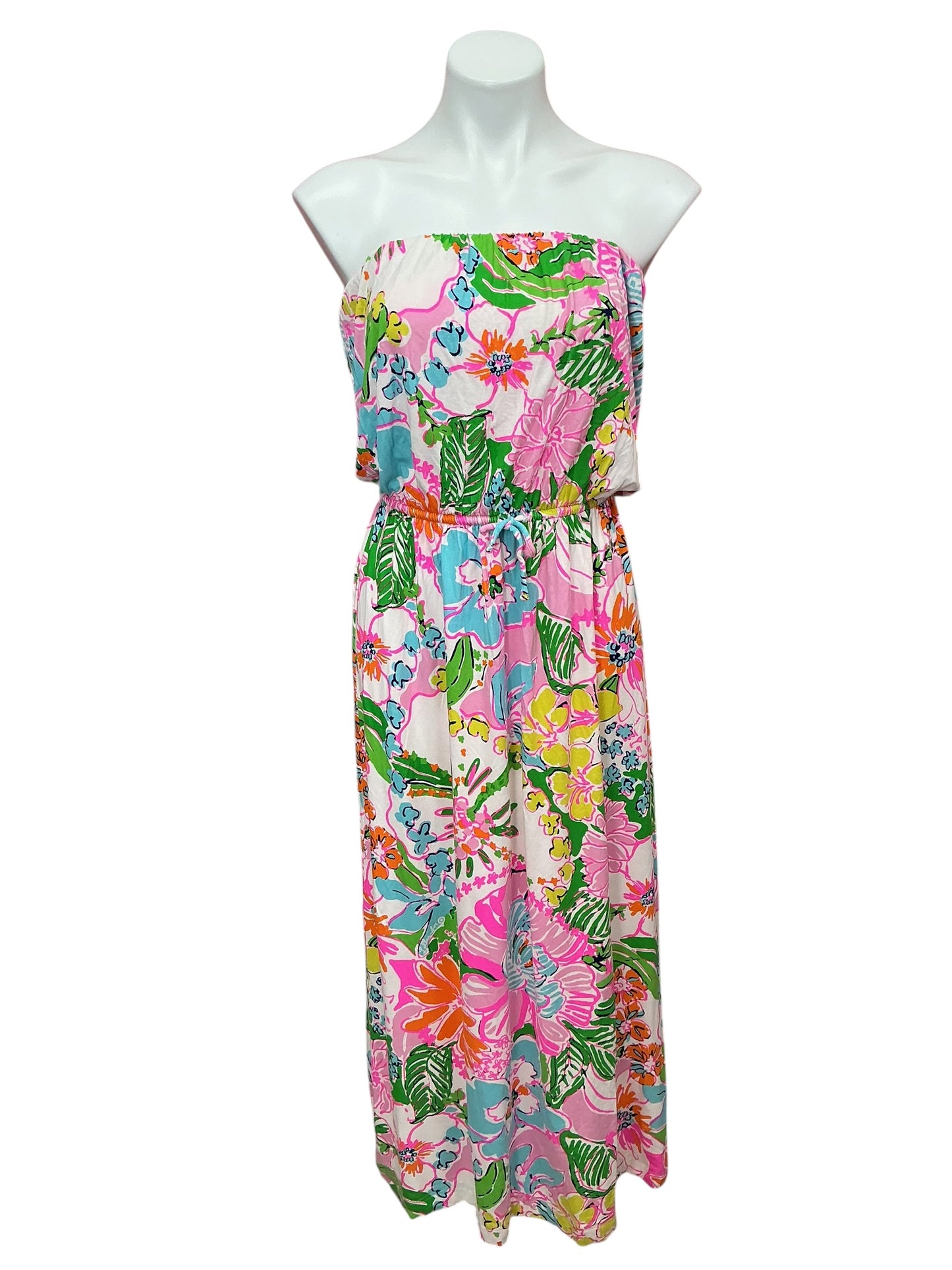 Lilly Pulitzer For Target Collaboration Strapless Maxi Dress Nosey Posey - Size M