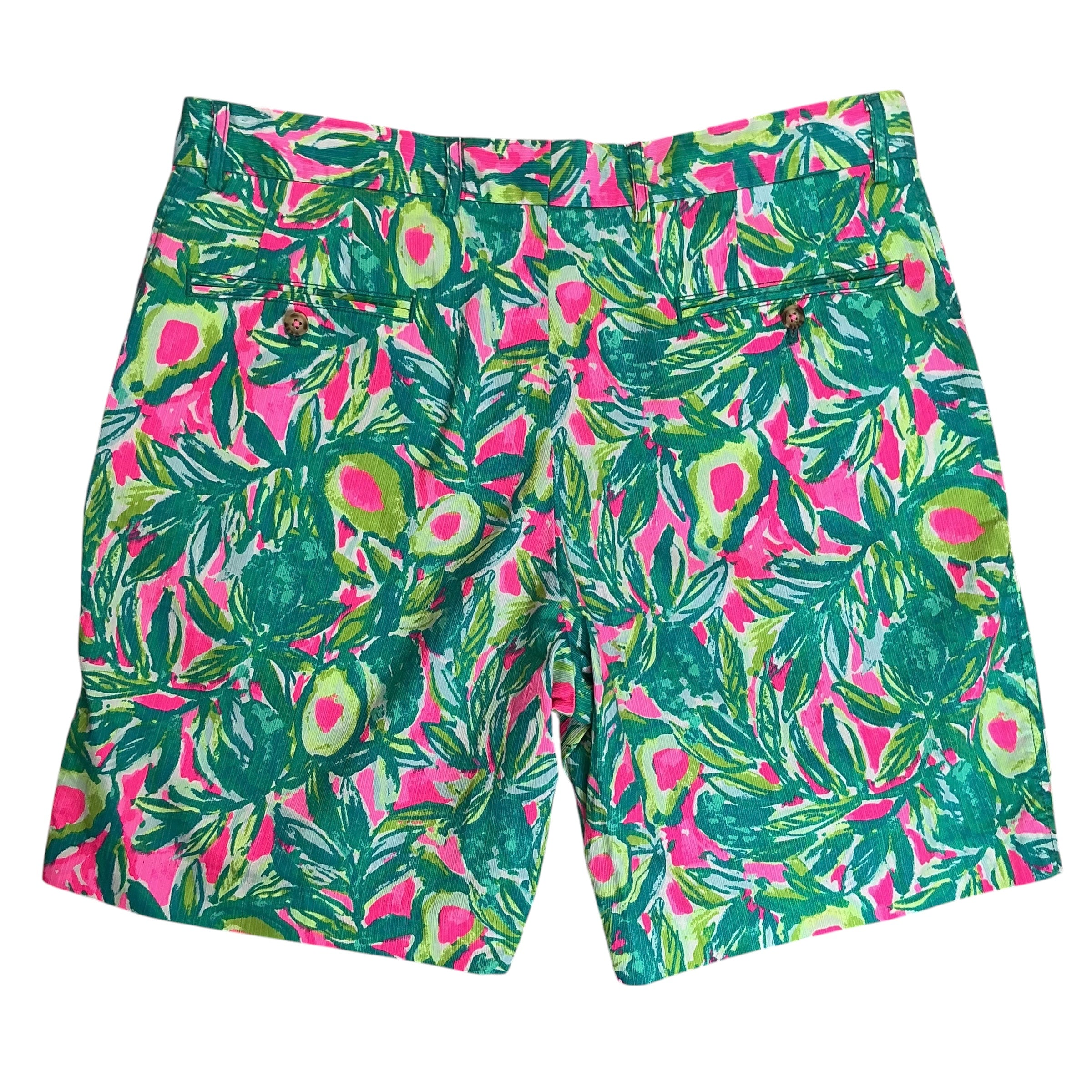 Lilly Pulitzer Mens Beaumont Shorts Pink Sunset Guac And Roll - Size 36