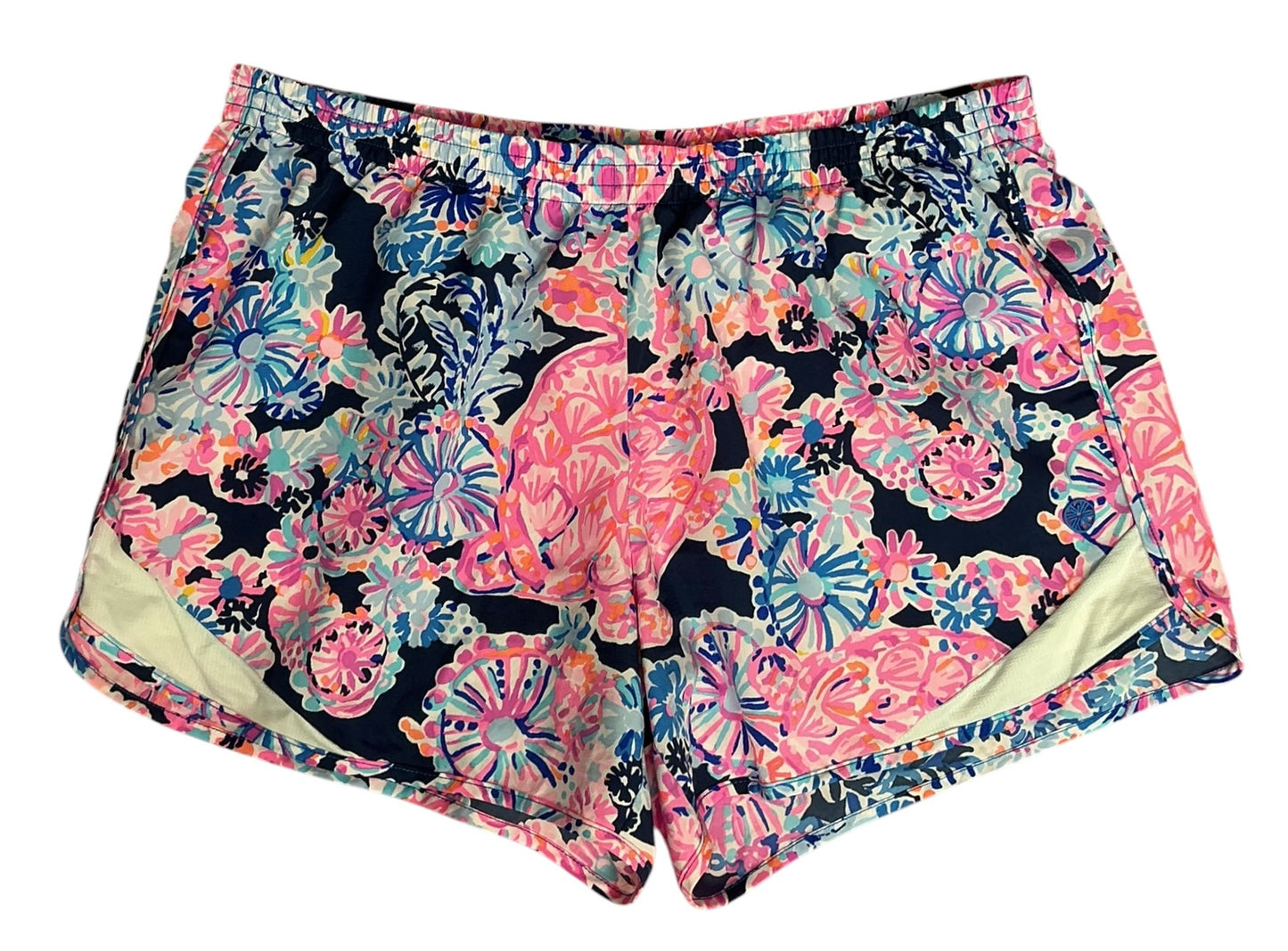 Lilly Pulitzer Luxletic 4" Ocean Trail Short Navy Turtle Amazement - Size M