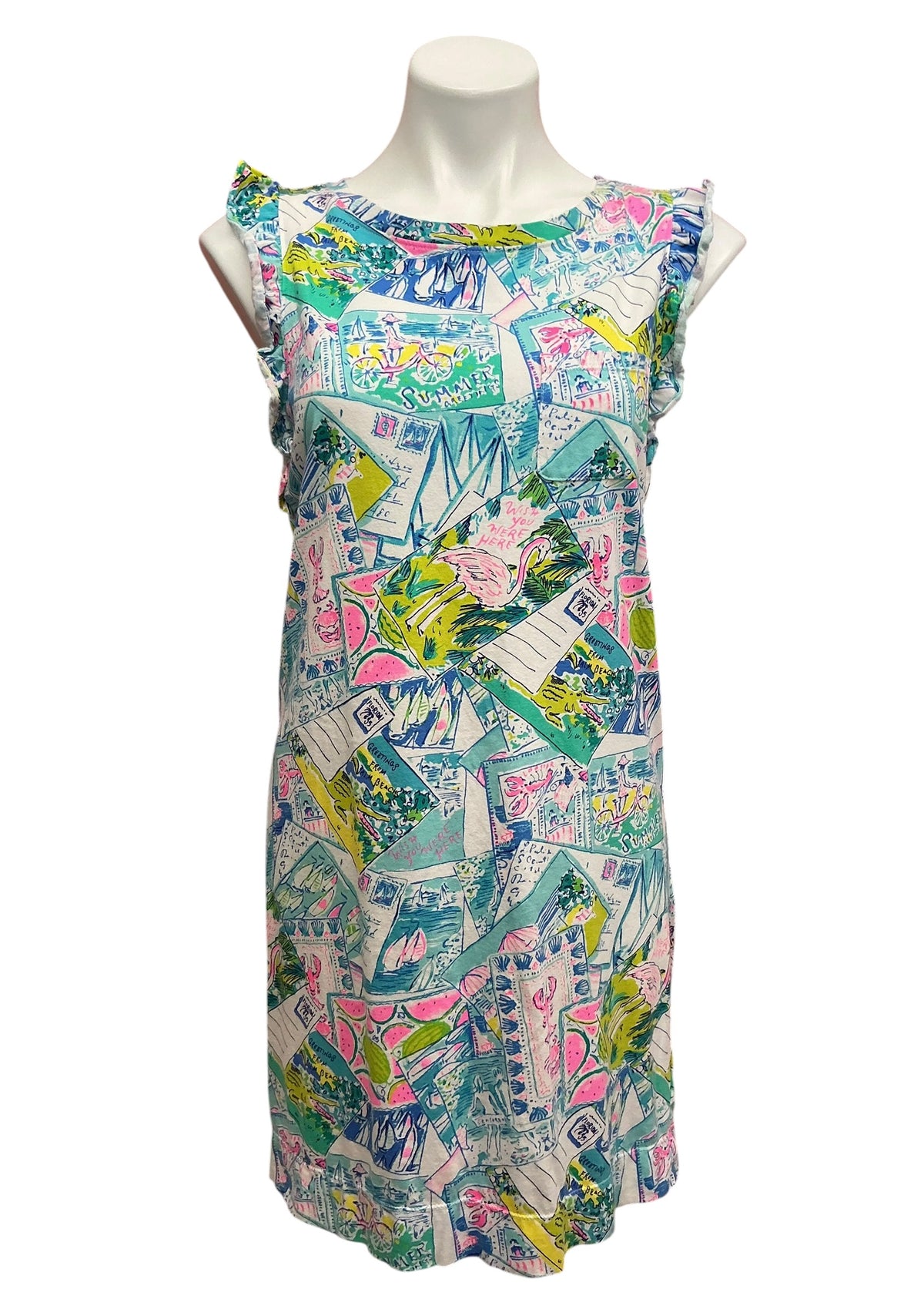Lilly Pulitzer Laina T Shirt Dress Wish You Were Here - Size S