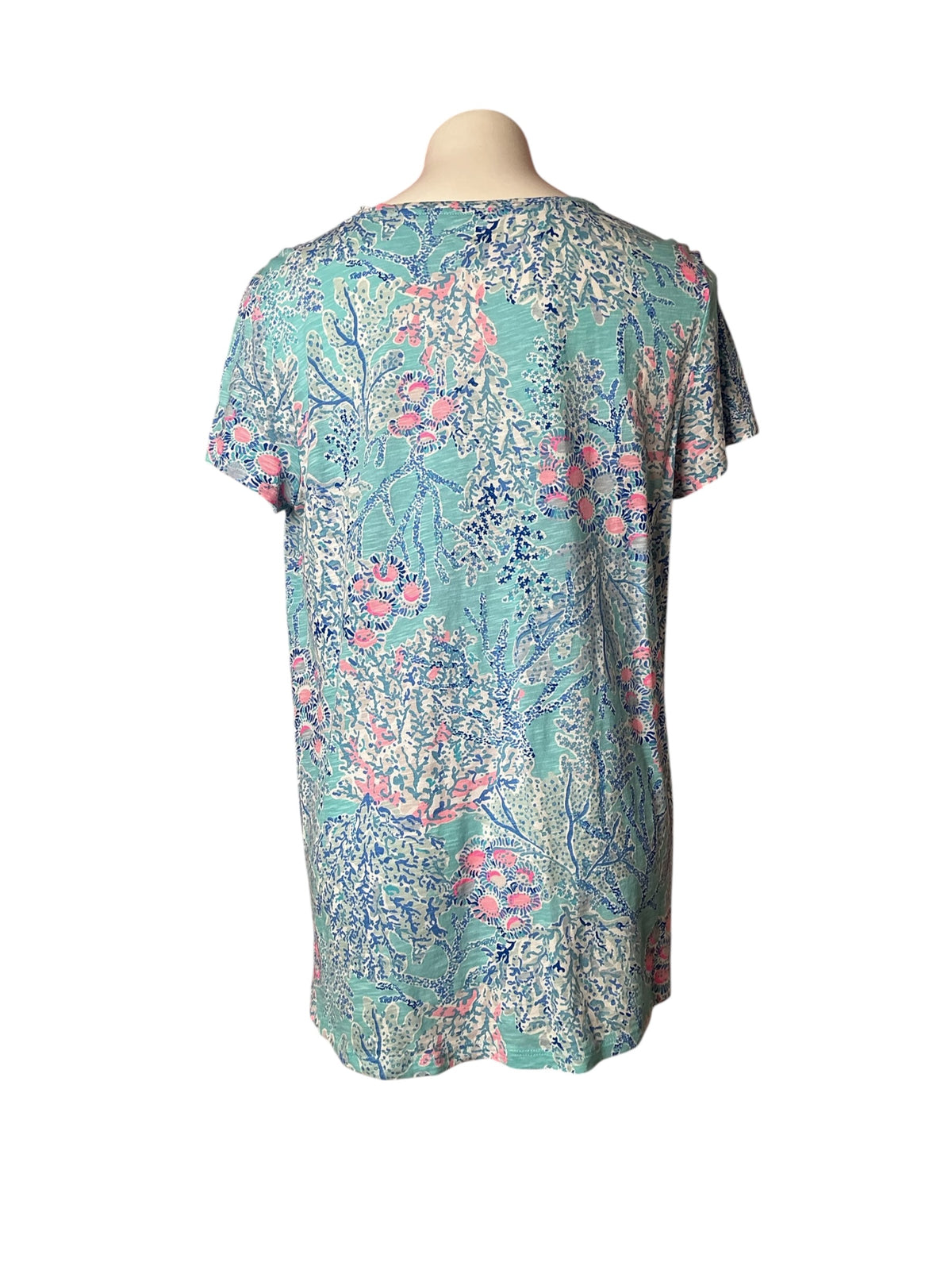 Lilly Pulitzer V-Neck Blue Ibiza Now You Sea Me - Size L