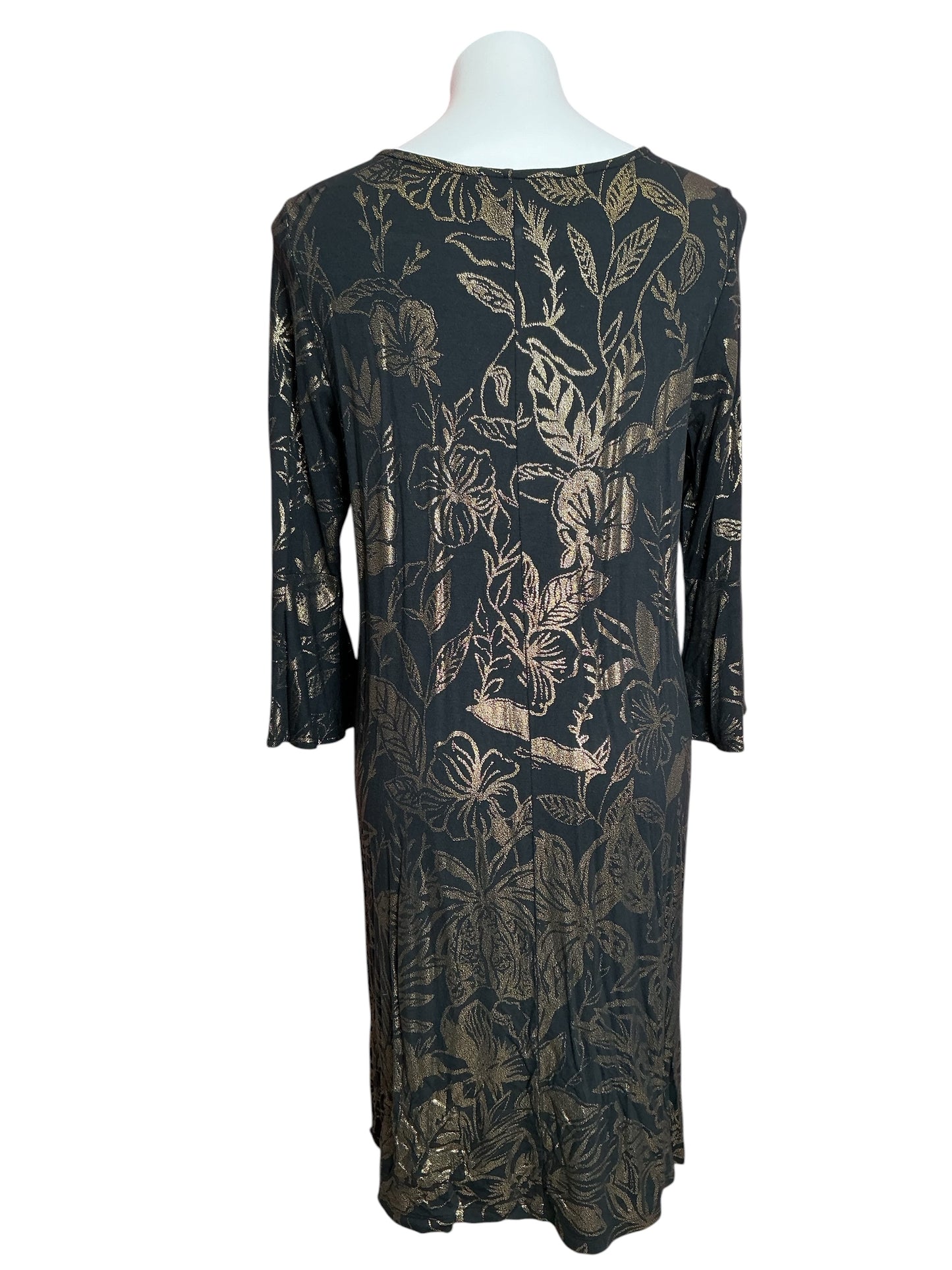 Lilly Pulitzer Ophelia Swing Dress Kiskadee Gold Metallic Engineered - Size L