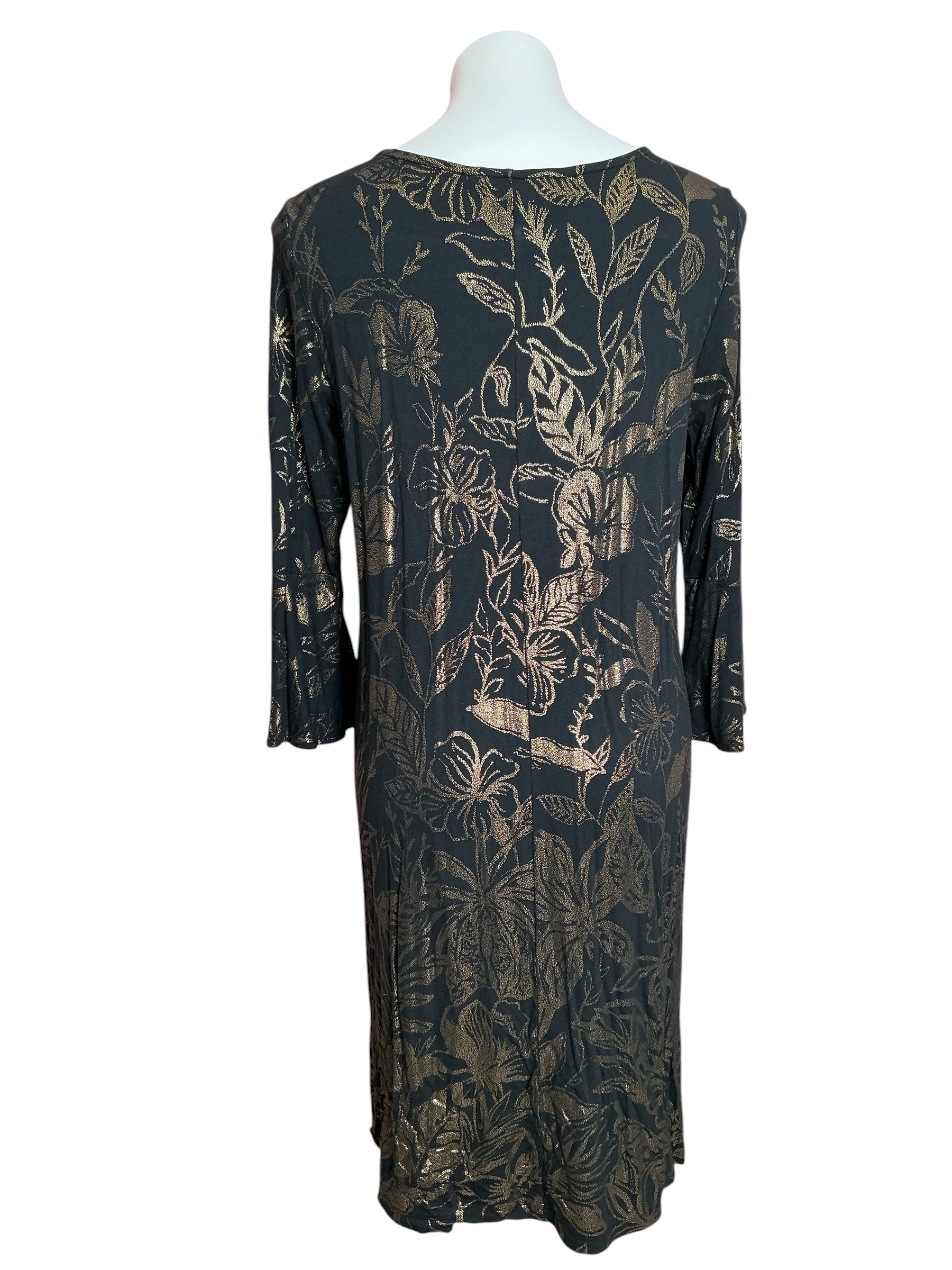 Lilly Pulitzer Ophelia Swing Dress Kiskadee Gold Metallic Engineered - Size L