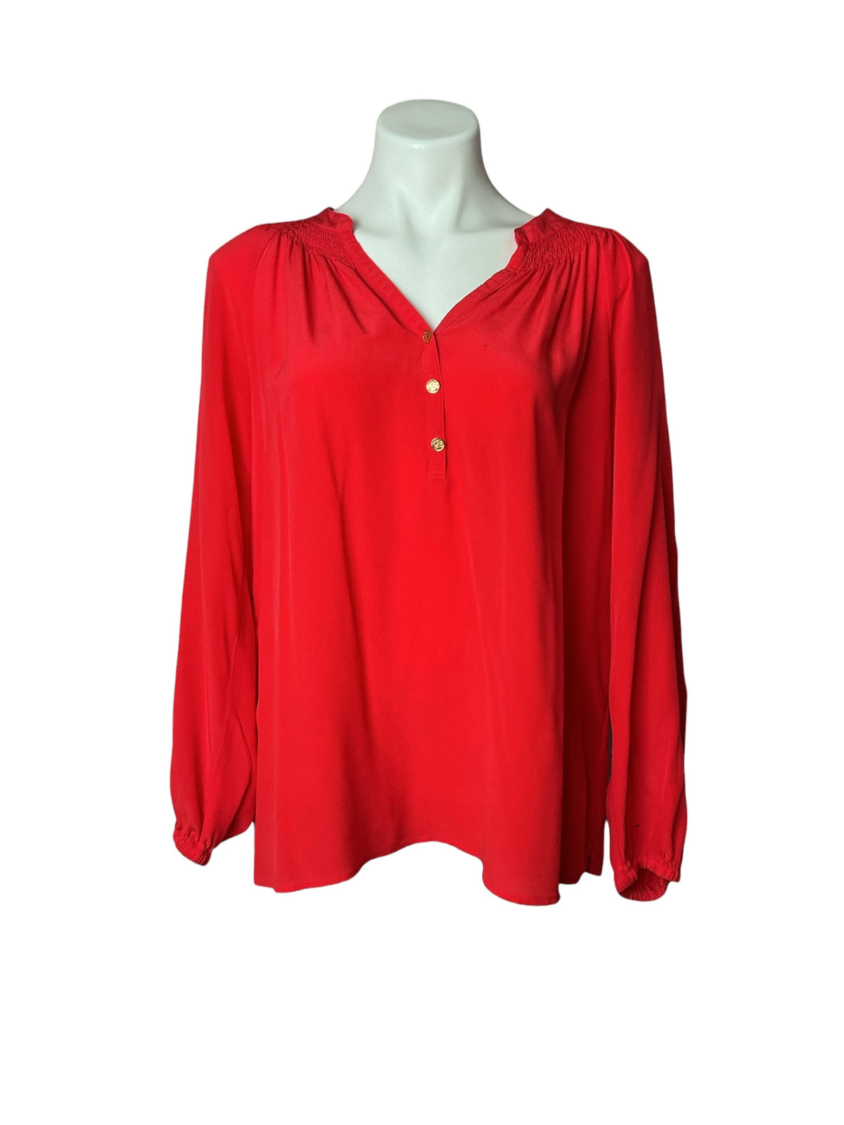 Lilly Pulitzer Elsa Silk Top Ruby Red - Size L