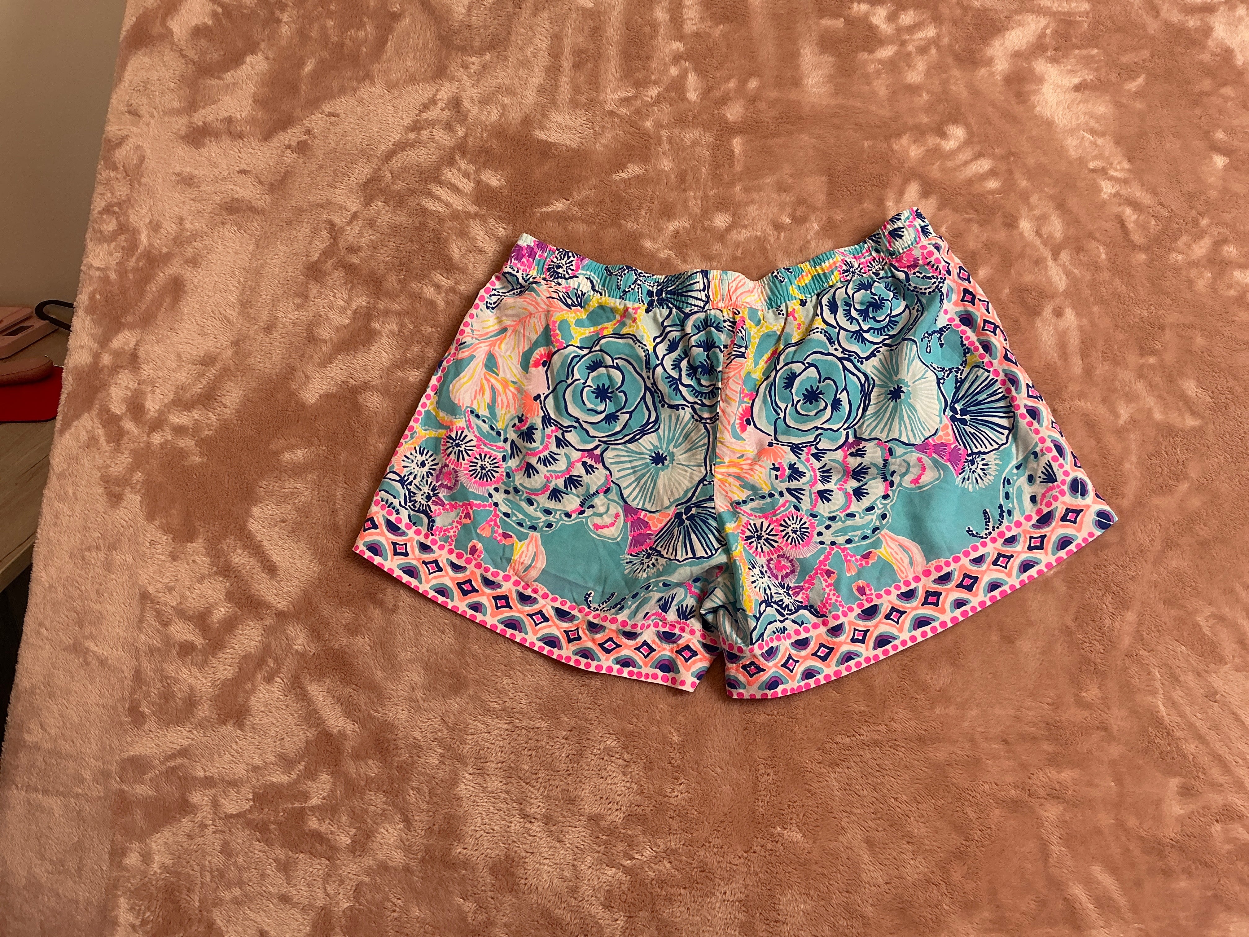 Lilly Pulitzer NWT Katia Short Bali Blue Once Upon A Tide Engineered Short - Size L