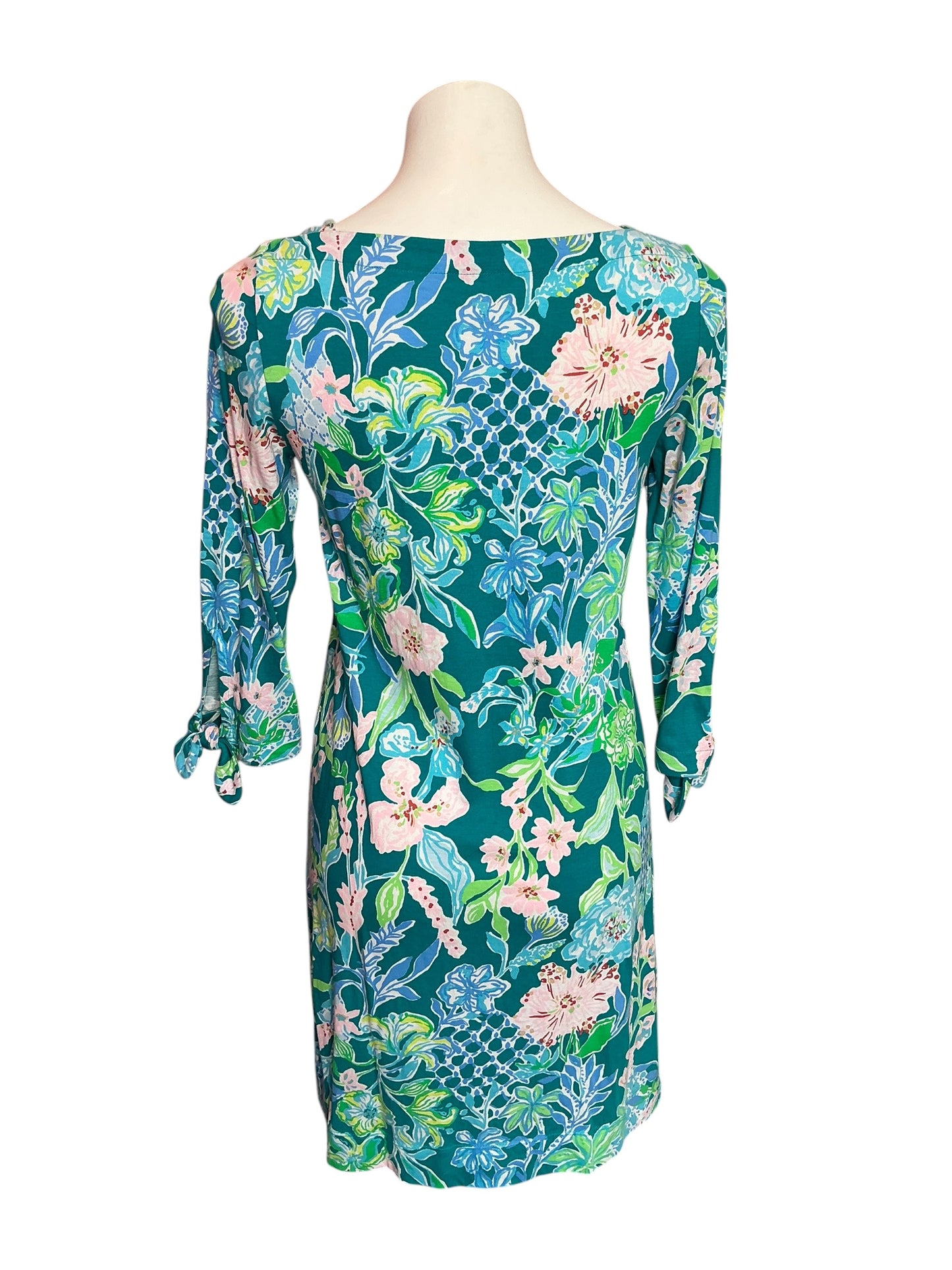Lilly Pulitzer Lidia 3/4 Sleeve Boatneck Dress Multi Hot On The Vine - S