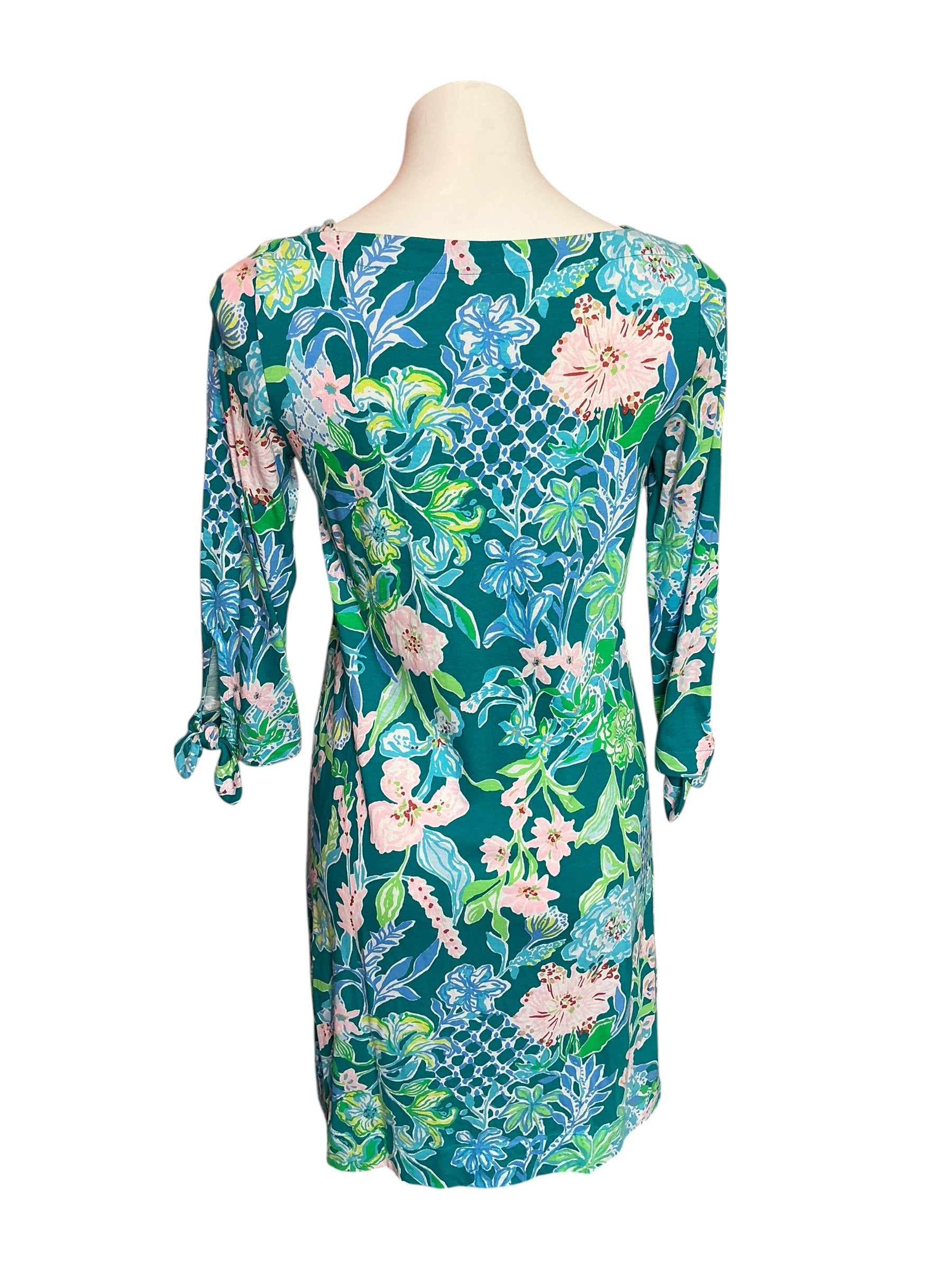 Lilly Pulitzer Lidia 3/4 Sleeve Boatneck Dress Multi Hot On The Vine - S