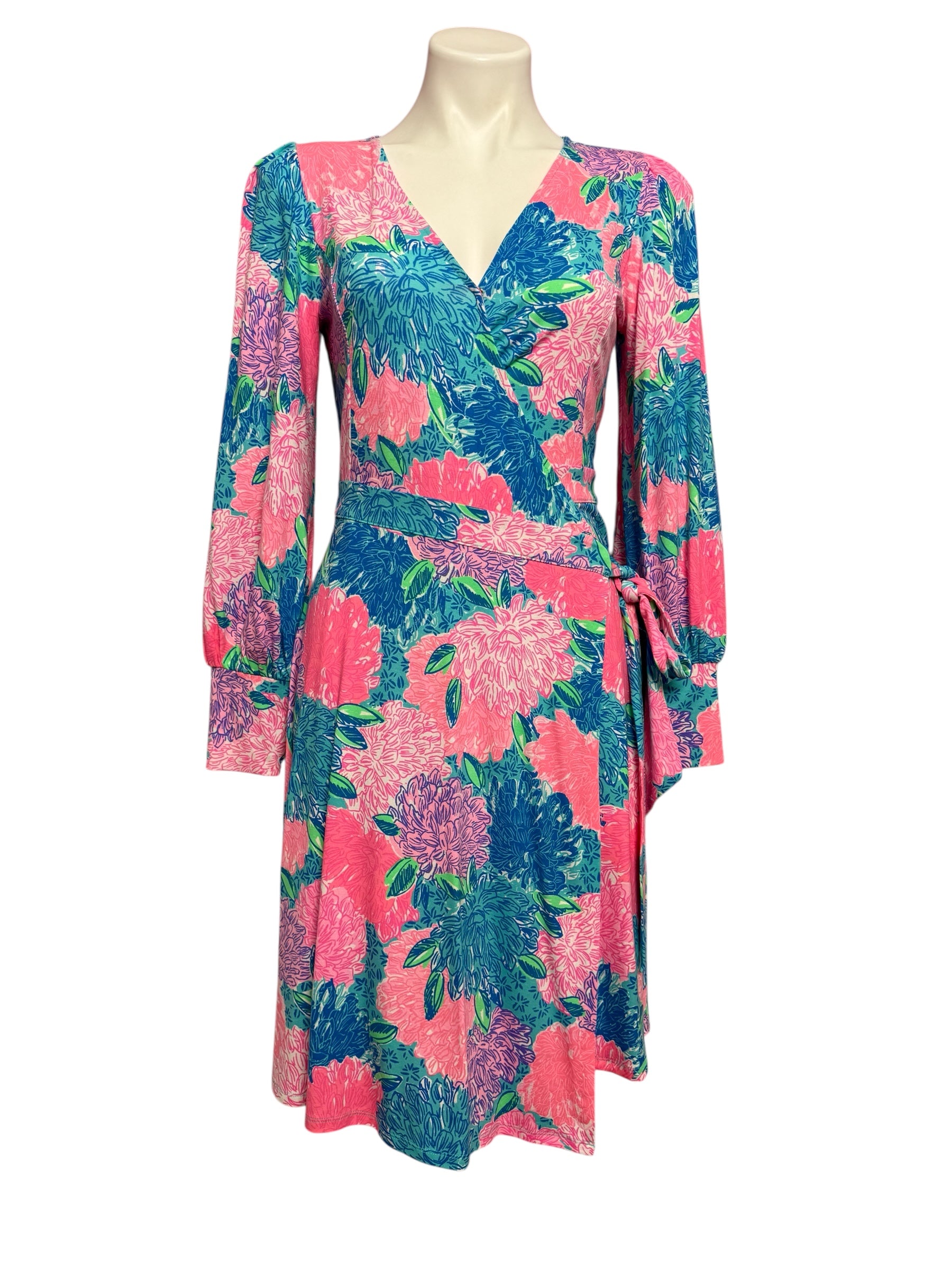Lilly Pulitzer NWT Rosalinda Wrap Dress, Multi- Beach House Blooms Size S